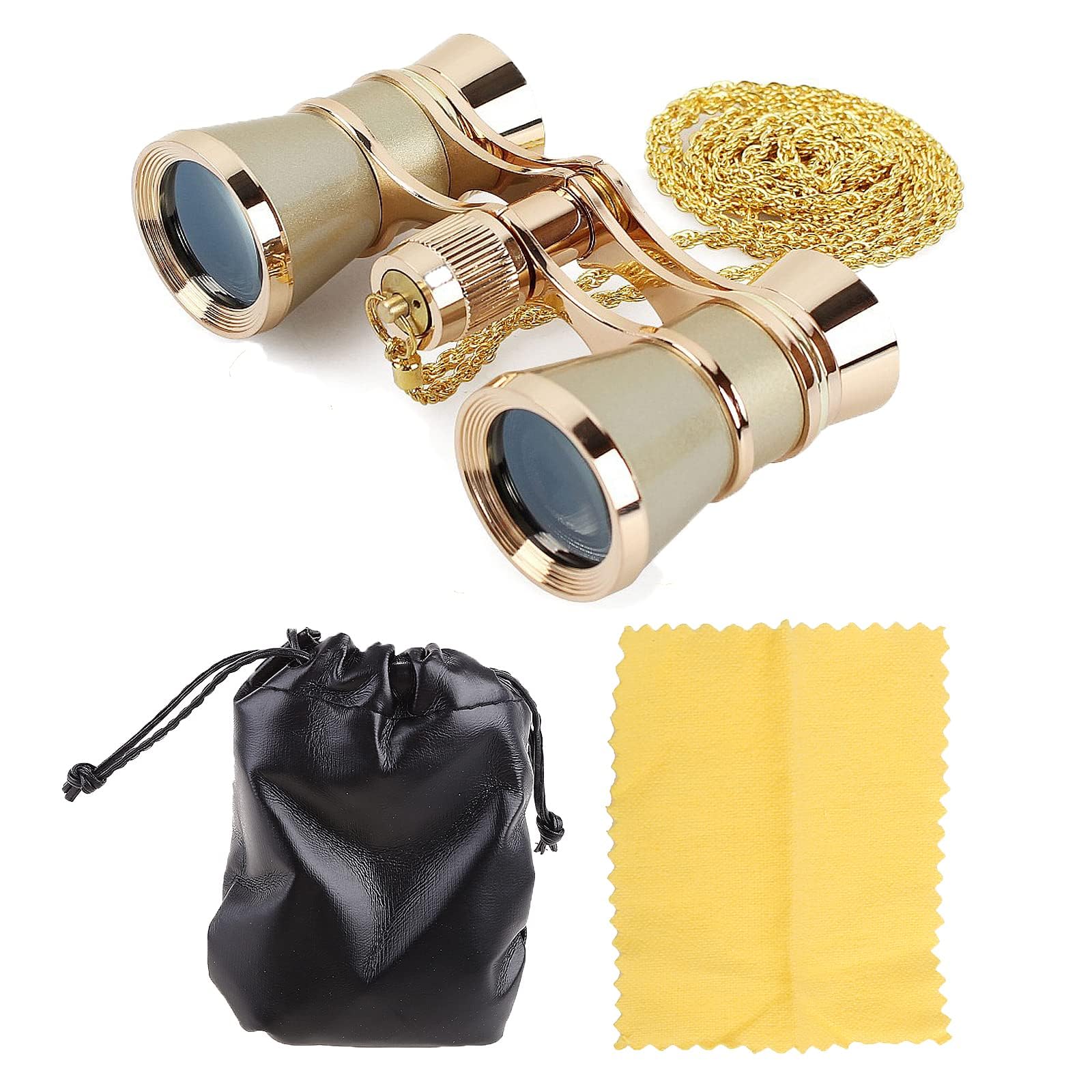 Opera Glasses Binoculars 3X25,Mini Binocular Compact Lightweight Binoculars with Chain for Adults Kids Women in Musical Concert 