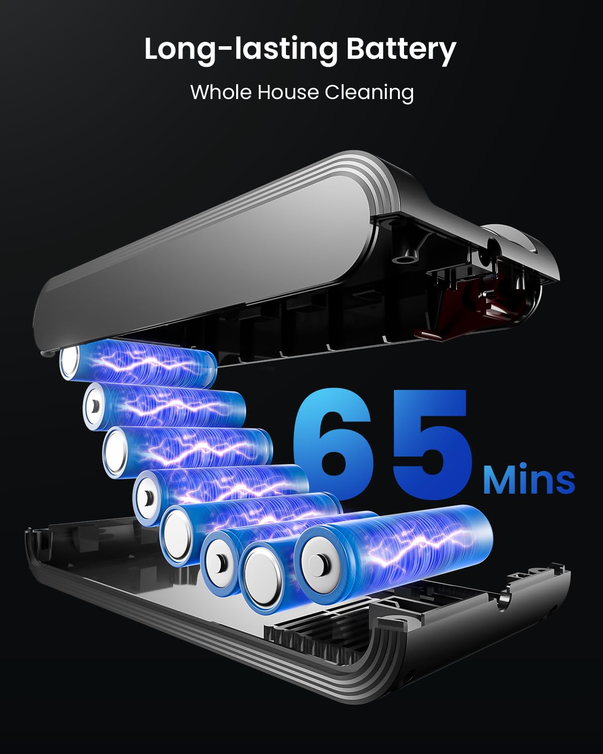Cordless Vacuum Cleaner, 48Kpa 580W 65Mins Vacuum Cleaner For Home, Anti-Tangle Self-Standing Stick Vacuum With Scented Tablet,