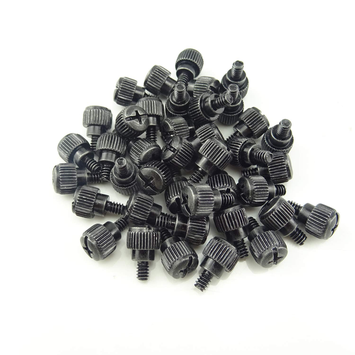 Honbay 50Pcs 6# 32X5 M3.5 Pc Computer Case Thumbscrews Thumb Screws Black Zinc (50)