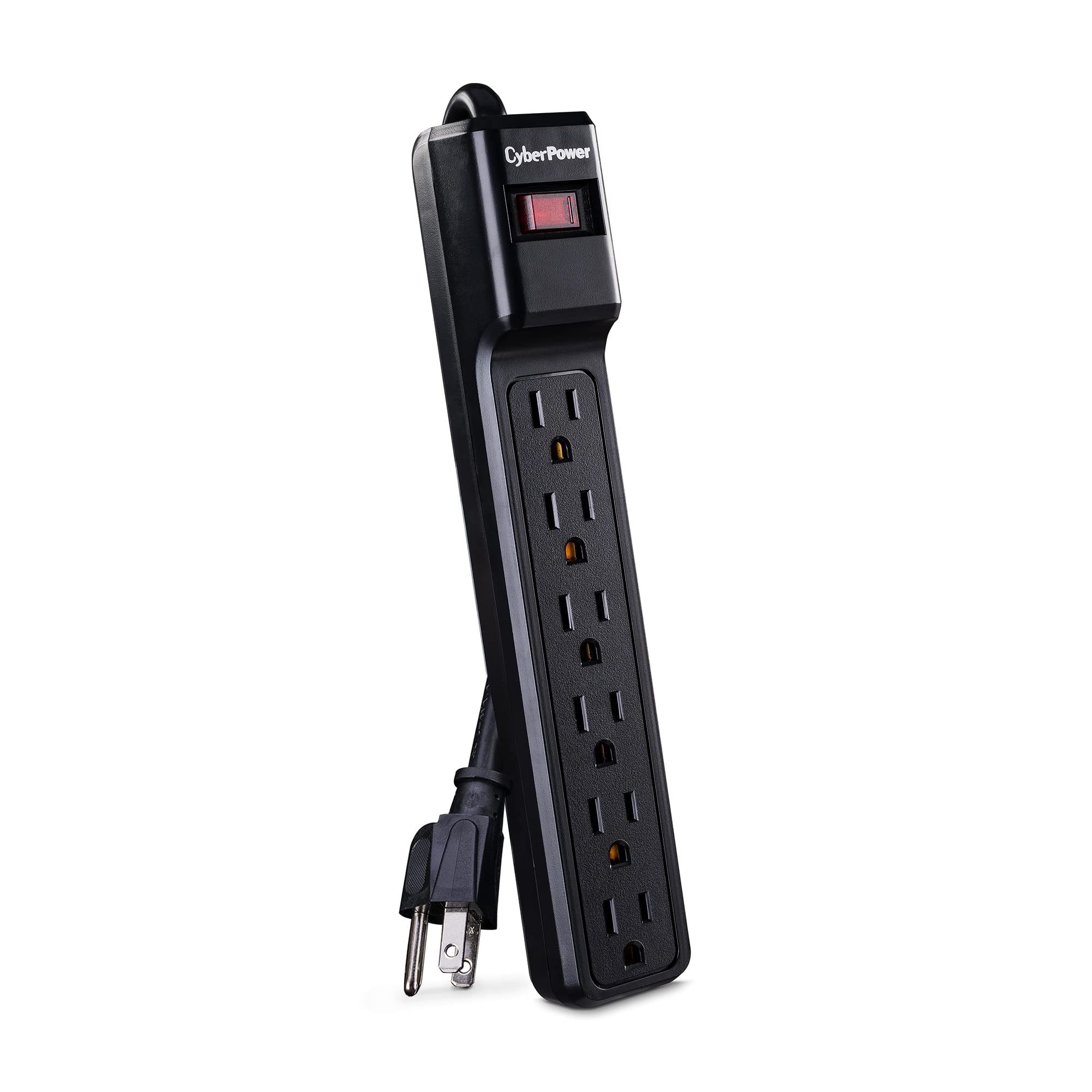Cyberpower Csb6012 Essential Surge Protector, 1200J/125V, 6 Outlets, 12Ft Power Cord, Black