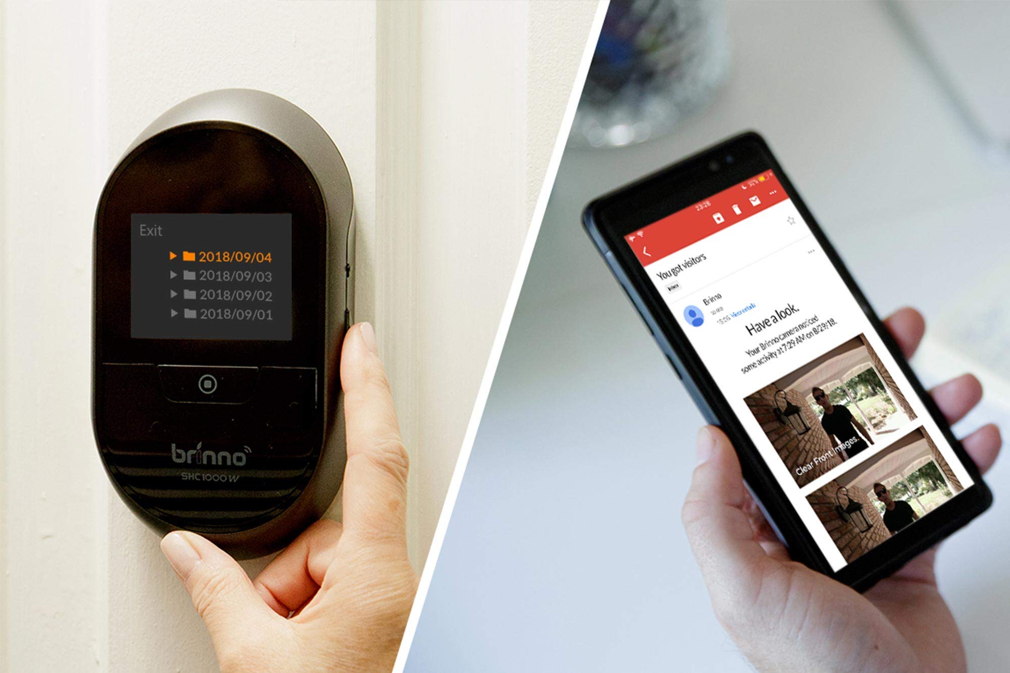 Brinno Duo Front Door Peephole Camera Shc1000W   Smart Home Security System With Mobile And Live Feed   Dual Image Storage With Data Privacy   No Fees, Quick, Easy Installation, Theft Proof Design