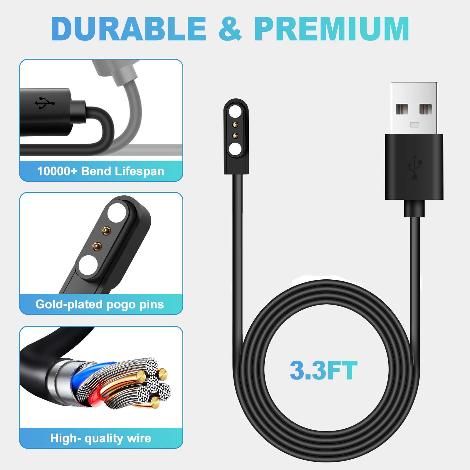 Egk Smart Watch Charger With Magnetic Usb Charging Cable For Letsfit Willful Yamay Id205L Id205U Id205S Sw021 Sw023 Sw025 Umidig