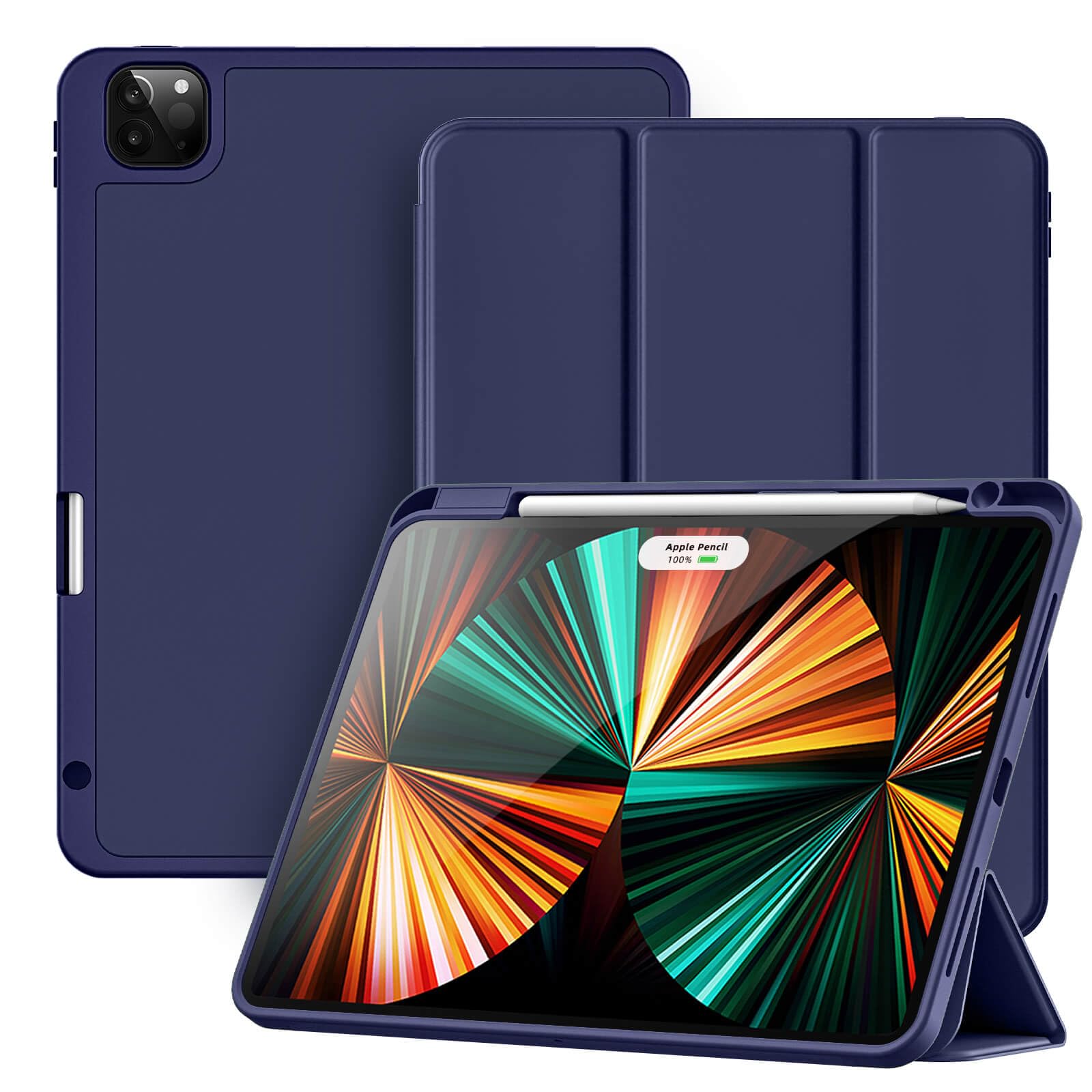 Yuloigan Designed For Ipad Pro 11 Inch Case 4Th/3Rd/2Nd Generation With Pencil Holder, Slim Protective Trifold Cover For Ipad 11