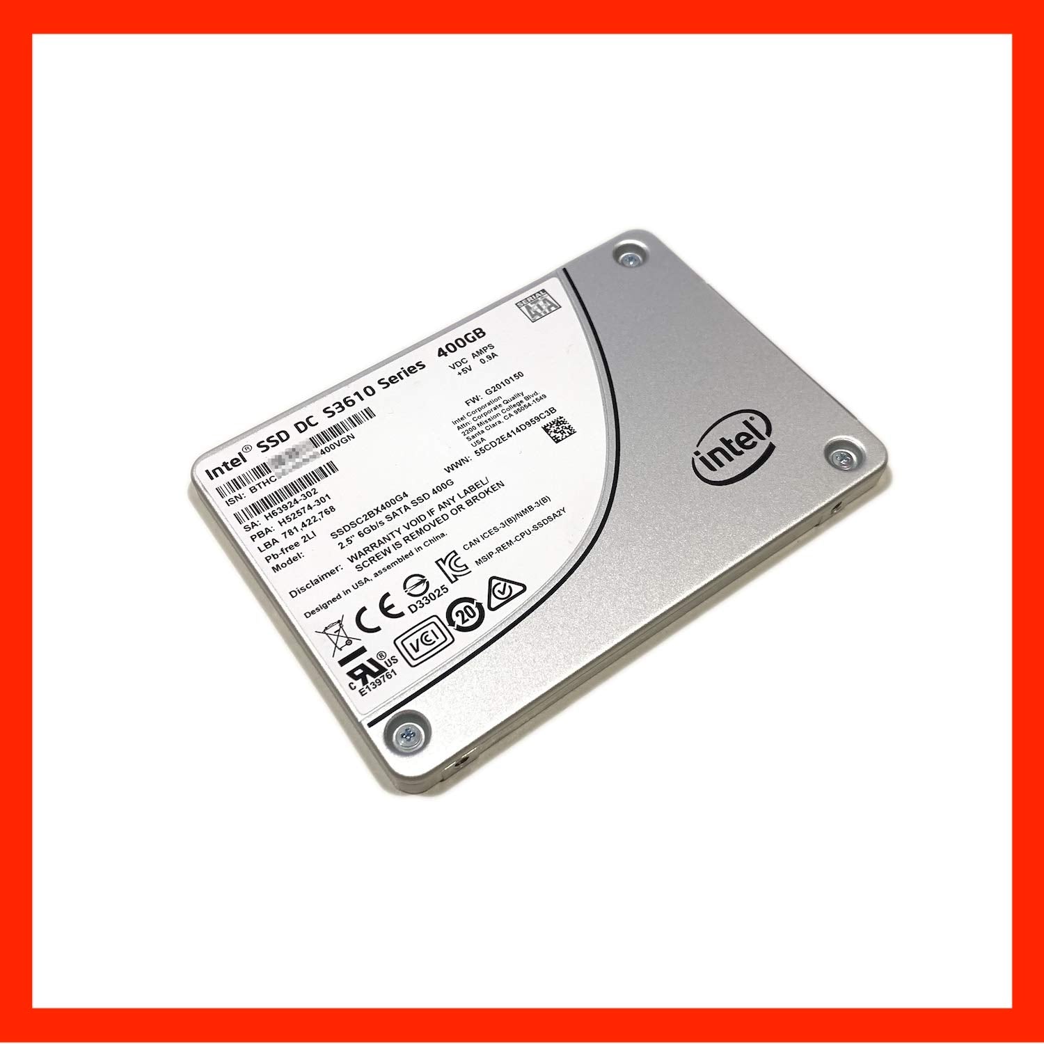 Intel Solid State Drive Dc S3610 Series Solid State Drive Internal Firewire_Esata 1.8'' (Ssdsc1Bg400G401)