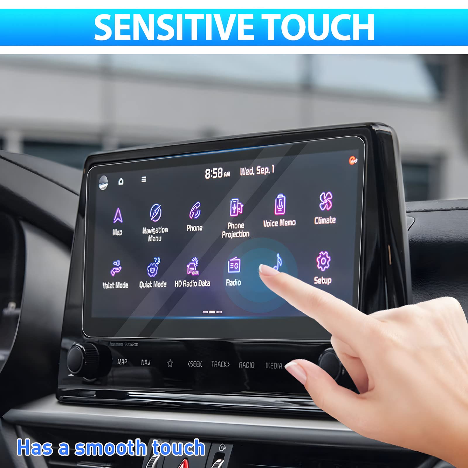 Autorder Screen Protector For 2022 2023 2024 Kia Forte Gt/Gt Line/Gt Manual Accessories 10.25 Inch Tempered Glass 9H Navigation