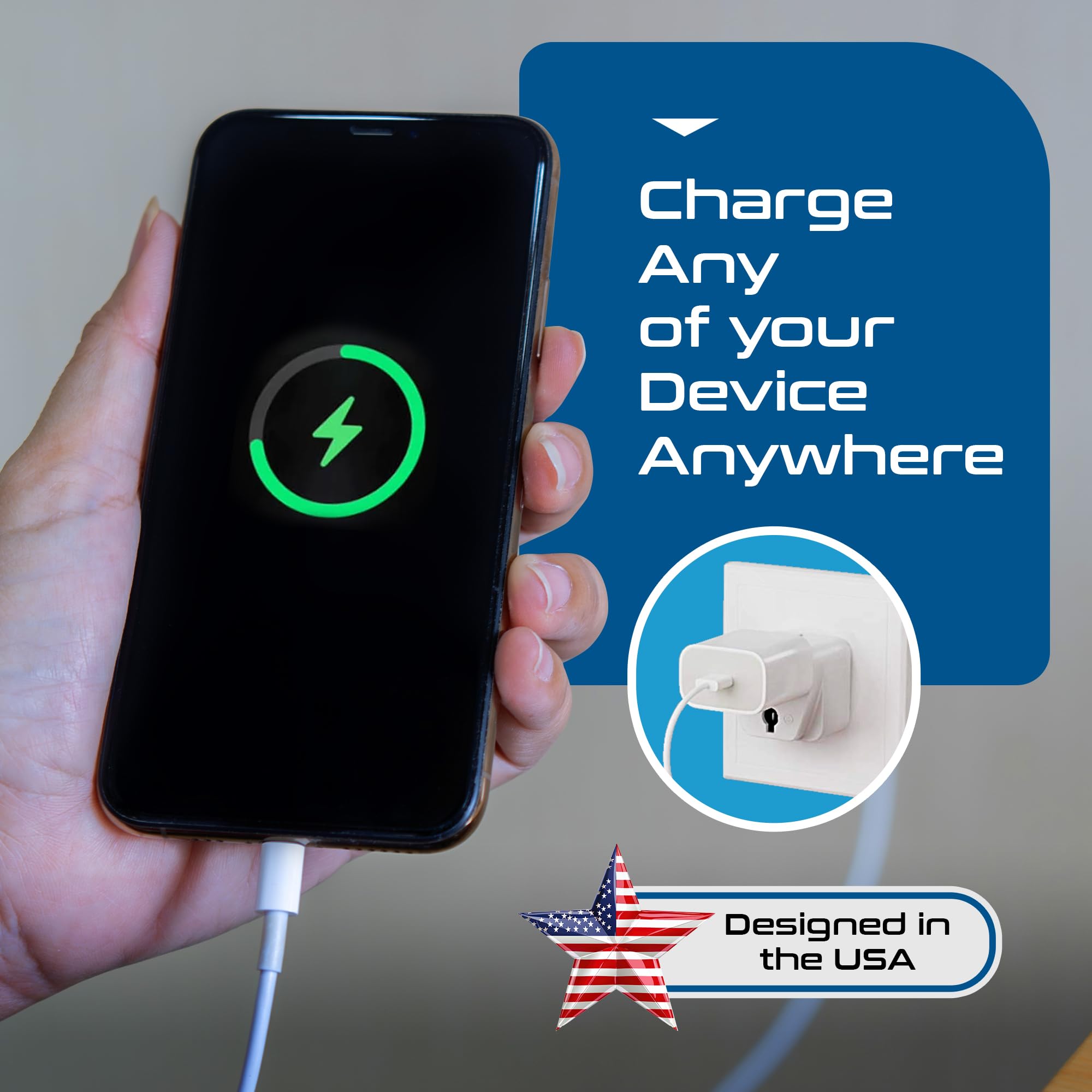 Ceptics Europe To Us Plug Adapter, Type B Usa Plug Adapter Compatible With Plugs From Europe, India, And Other Countries   India To Usa Plug Adapter Is Ce Certified & Rohs Compliant, White, 3 Pack