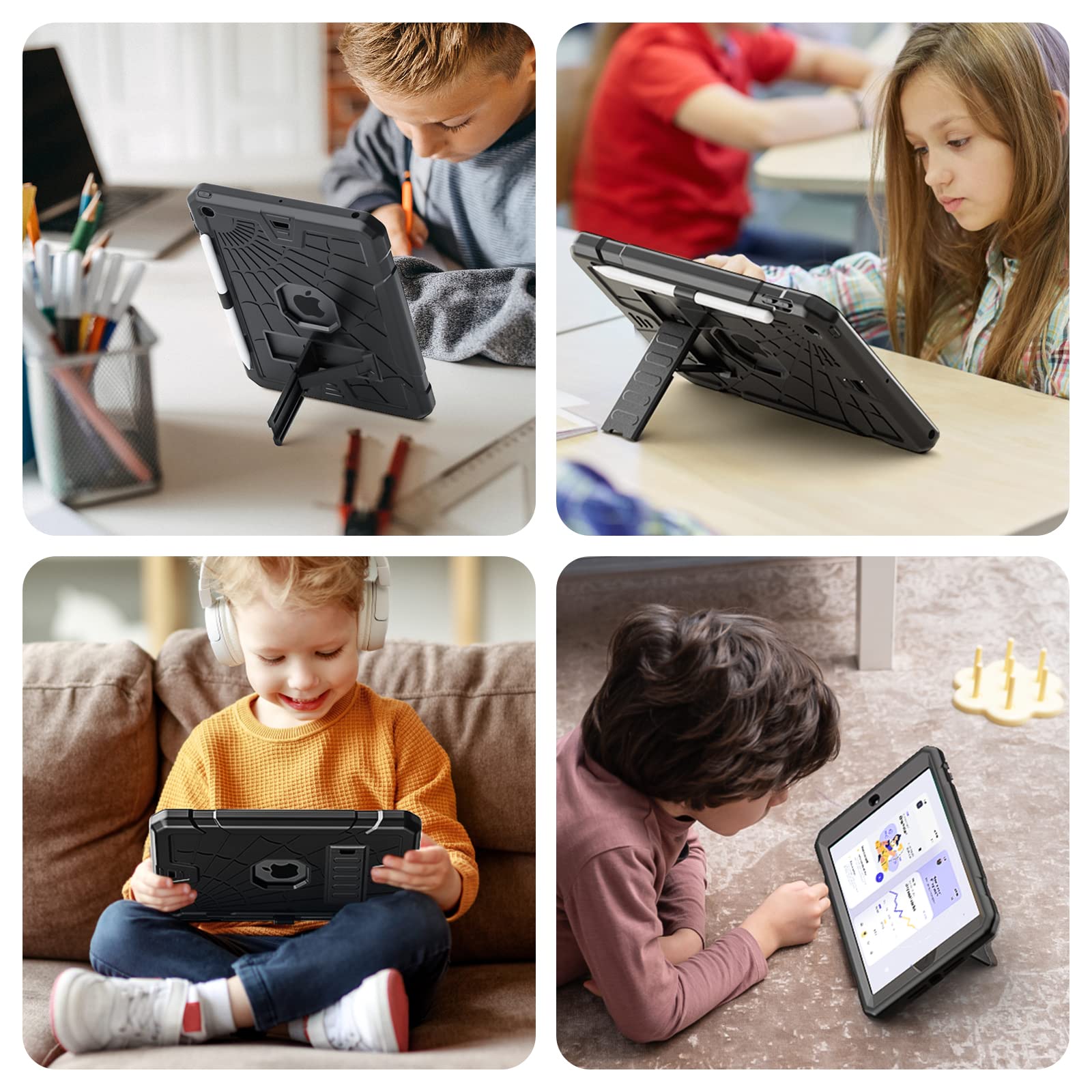 Sibeitu Ipad 9.7 Case With Pencil Holder 2018/2017 | Ipad 6Th Generation Cases With Stand | Ipad 5Th Generation Case For Kids |