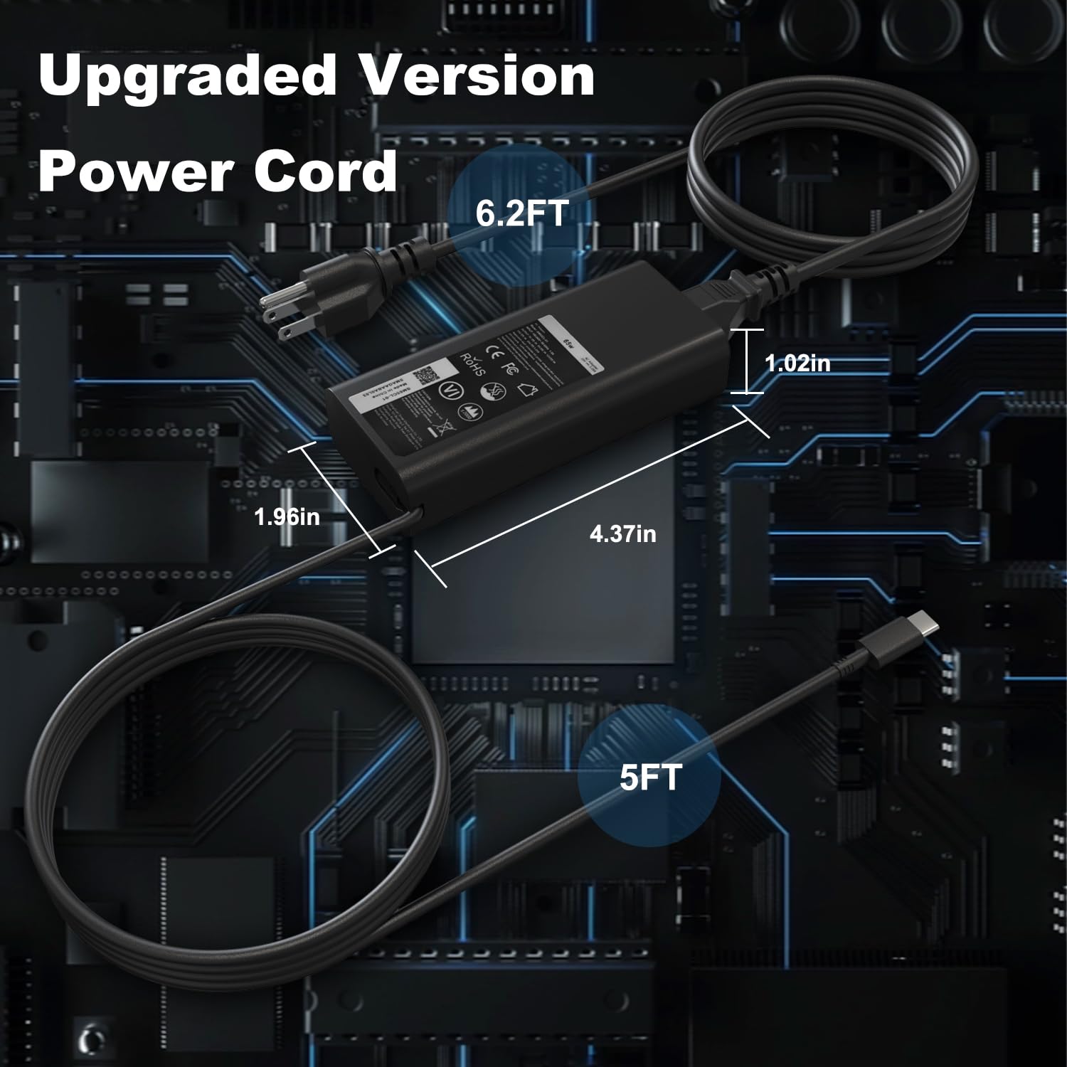 65W Type C Usb C Laptop Charger Compatible With Dell Latitude Computer 5530 5420 5430 5520 5540 7430 7420 7440 7340 7530 7330 73