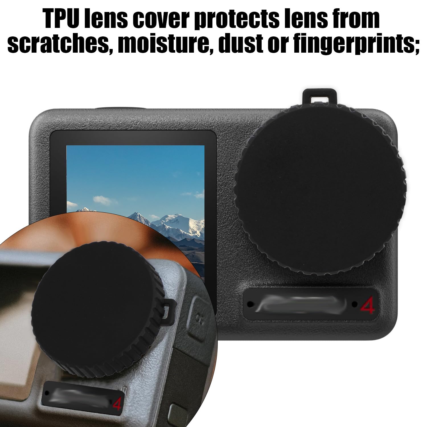 2Pcs Lens Cap For Osmo Action 4 And Action 3, Black Lens Protector Flexible Lens Cover Protective Accessories Compatible With Os