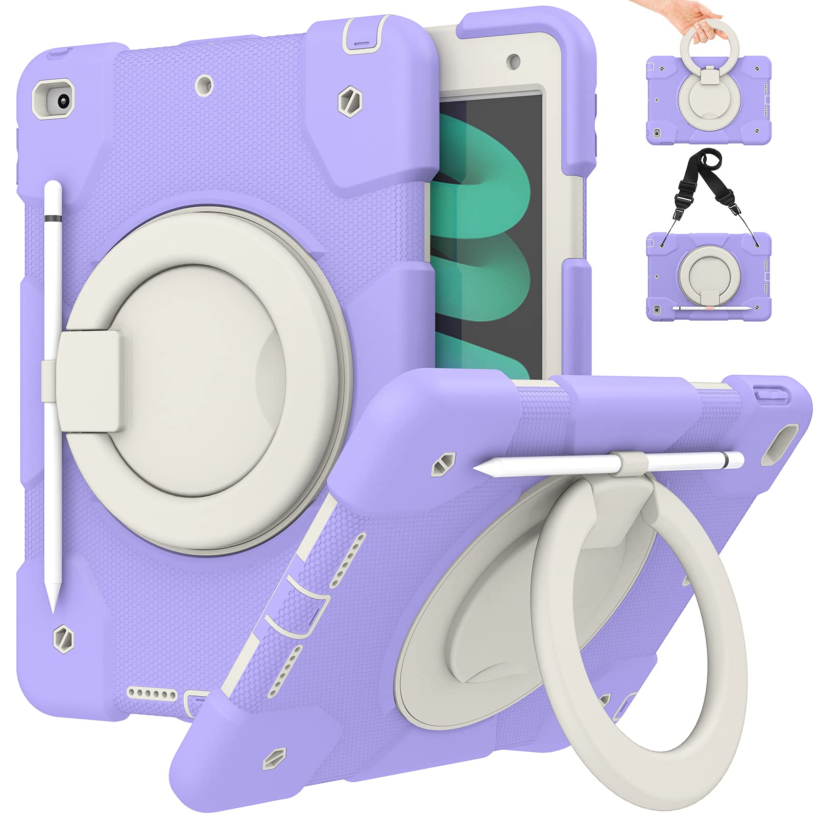 Andnary Ipad 10.2 Inch Case Kids,Ipad 9Th/8Th/7Th Generation Case 2021/2020/2019 Shockproof Rugged Protective Case,Ipad Case Wit