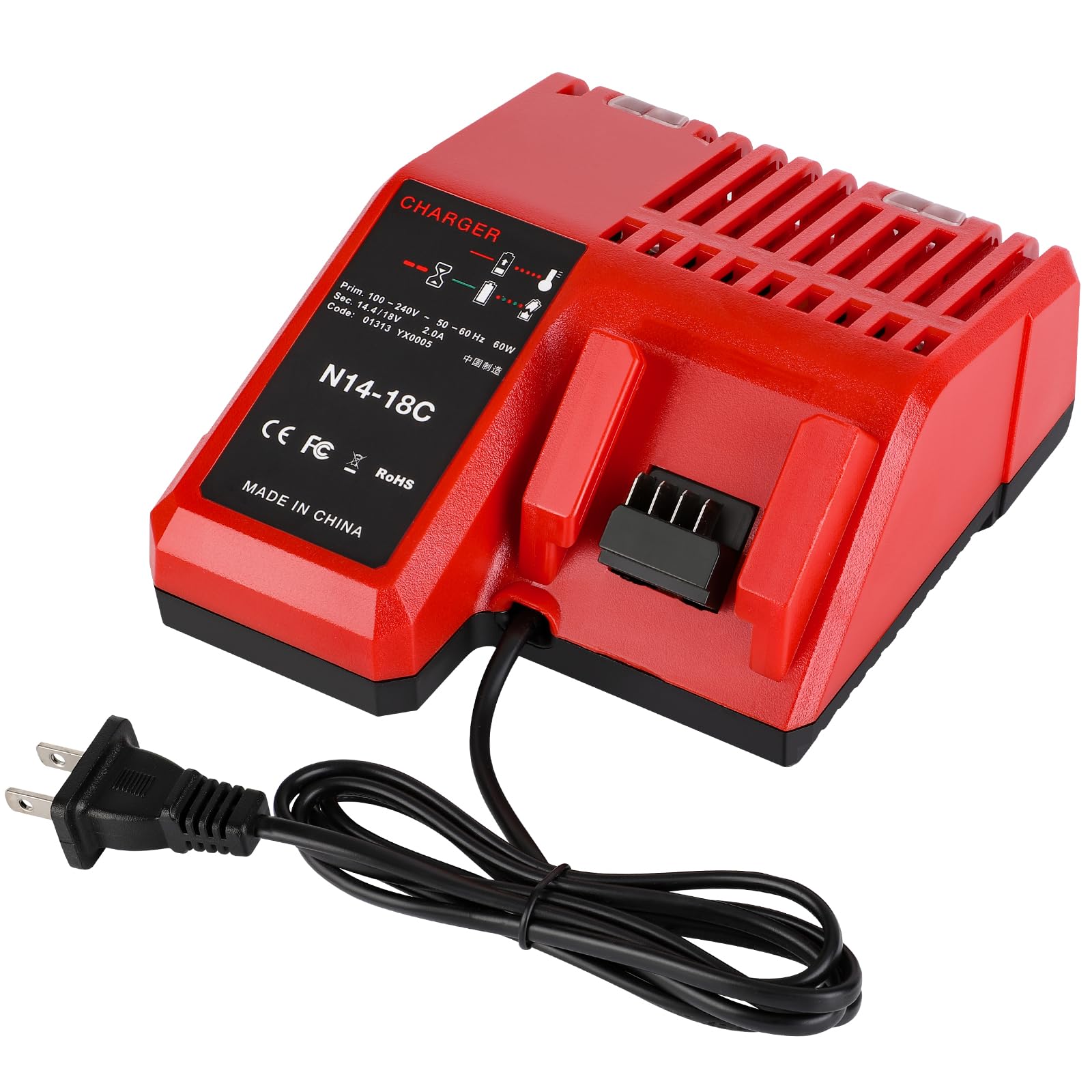 Mewryytuo Rapid Charger Station for Milwaukee M18 18V Battery, Multi-Voltage Fast Super Charger Station Replacement for Milwauke