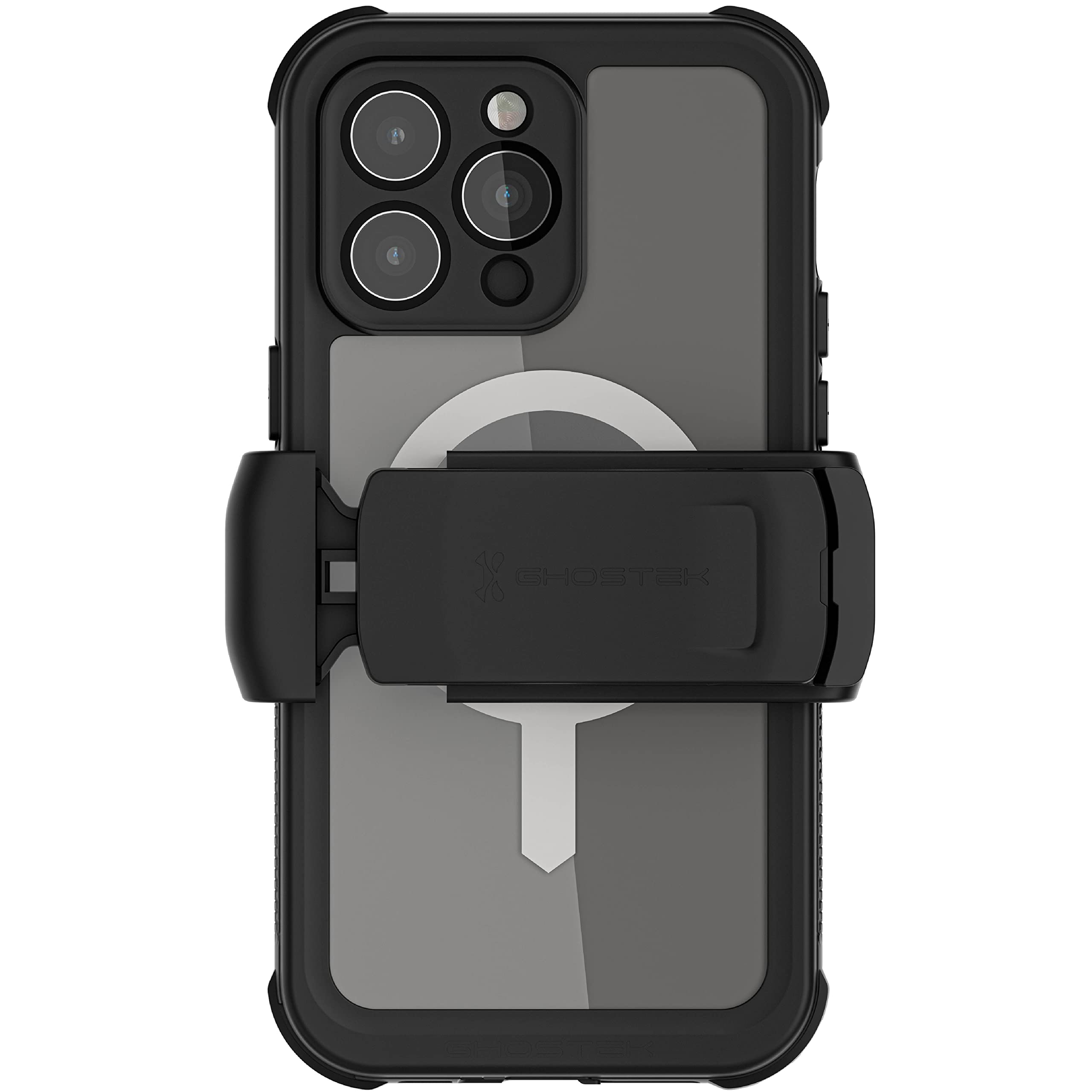 Ghostek NAUTICAL Waterproof iPhone 14 Pro Max Case with Belt Clip, Screen Protector and MagSafe Magnet Rugged Heavy Duty Protect