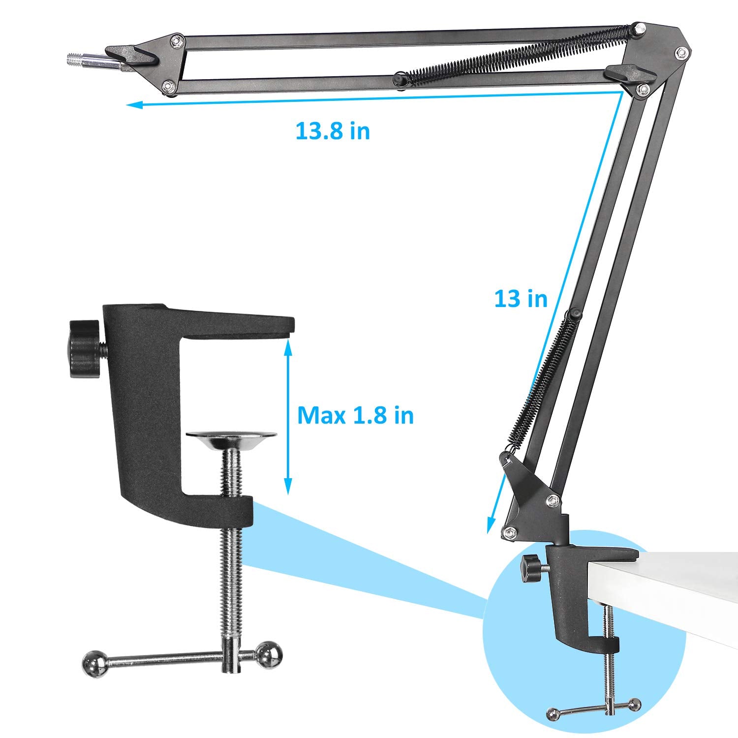 YOUSHARES Blue Yeti Microphone Stand - Suspension Boom Scissor Arm with Foam Cover, Black, Model MPN_Mic_Stand_Yeti_01