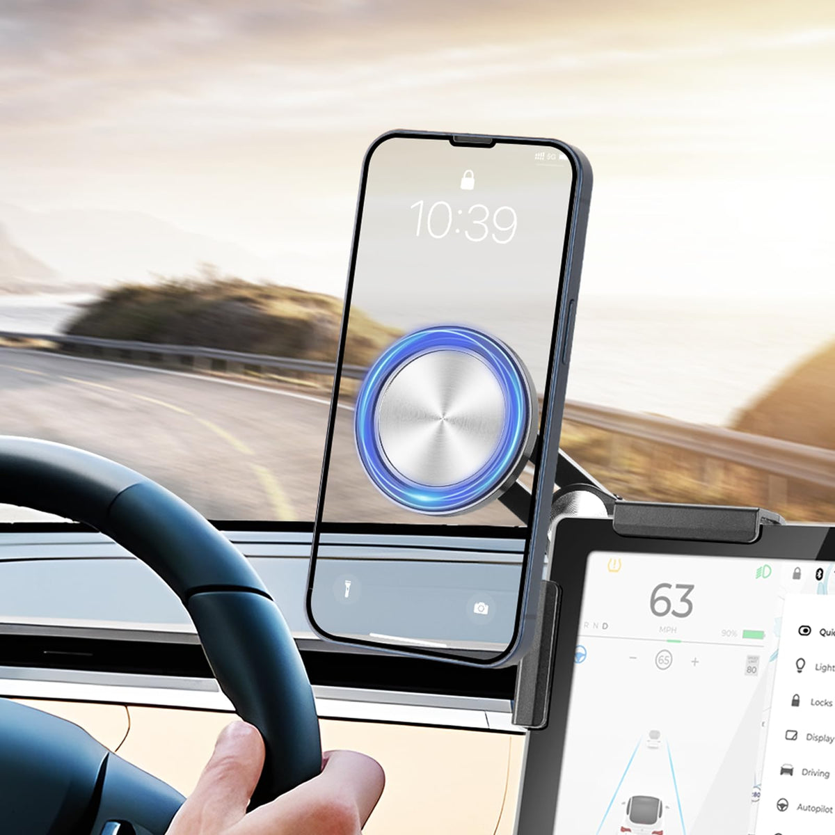 Phone Mount For Tesla Model Y Model 3 Accessories 2024, For Magsafe Strongest Magnetic Tesla Phone Mount For Tesla Model 3/Y/Cyb