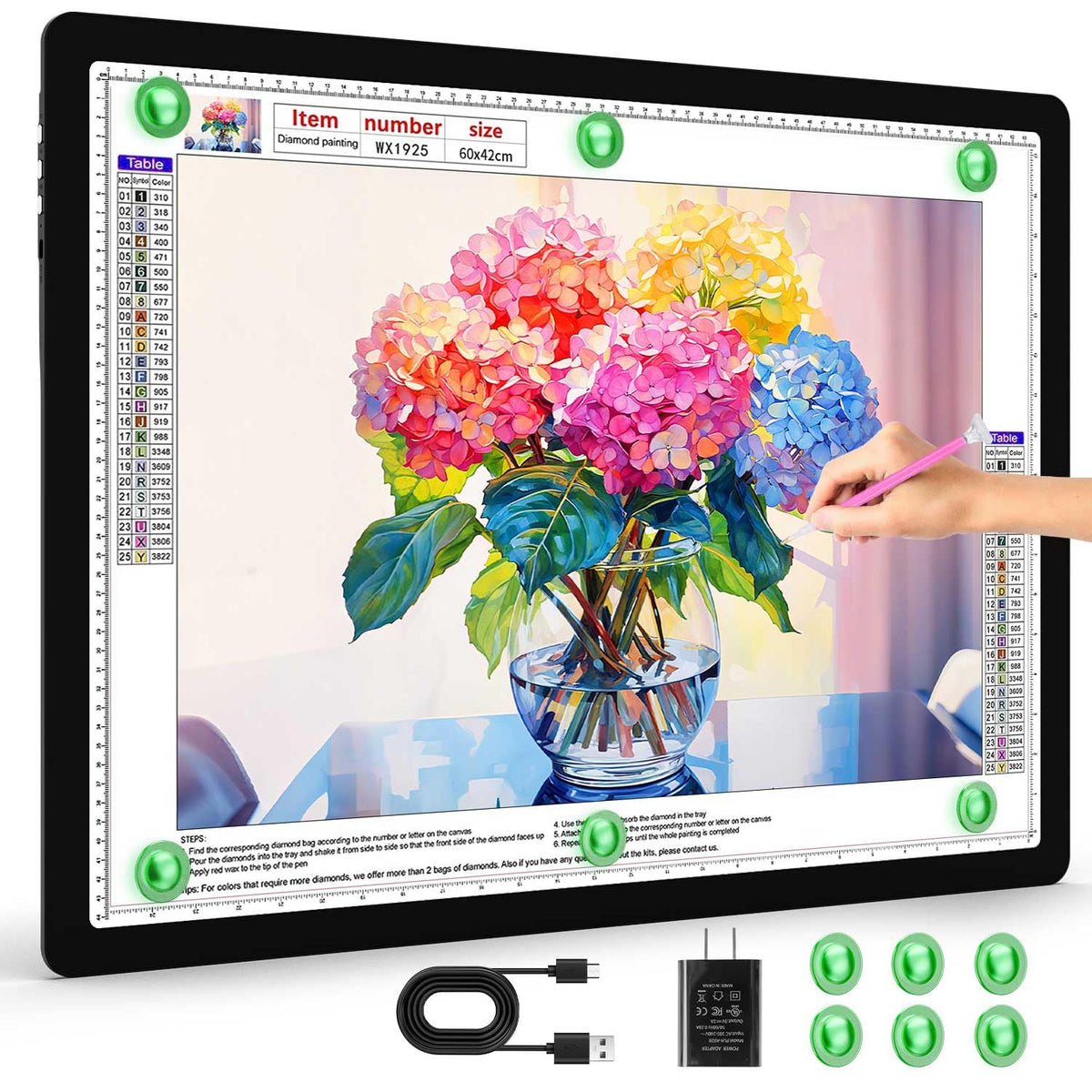Zocelight Rechargeable A2 Light Pad 25.2 X 18.4,Magnetic Light Board F ...