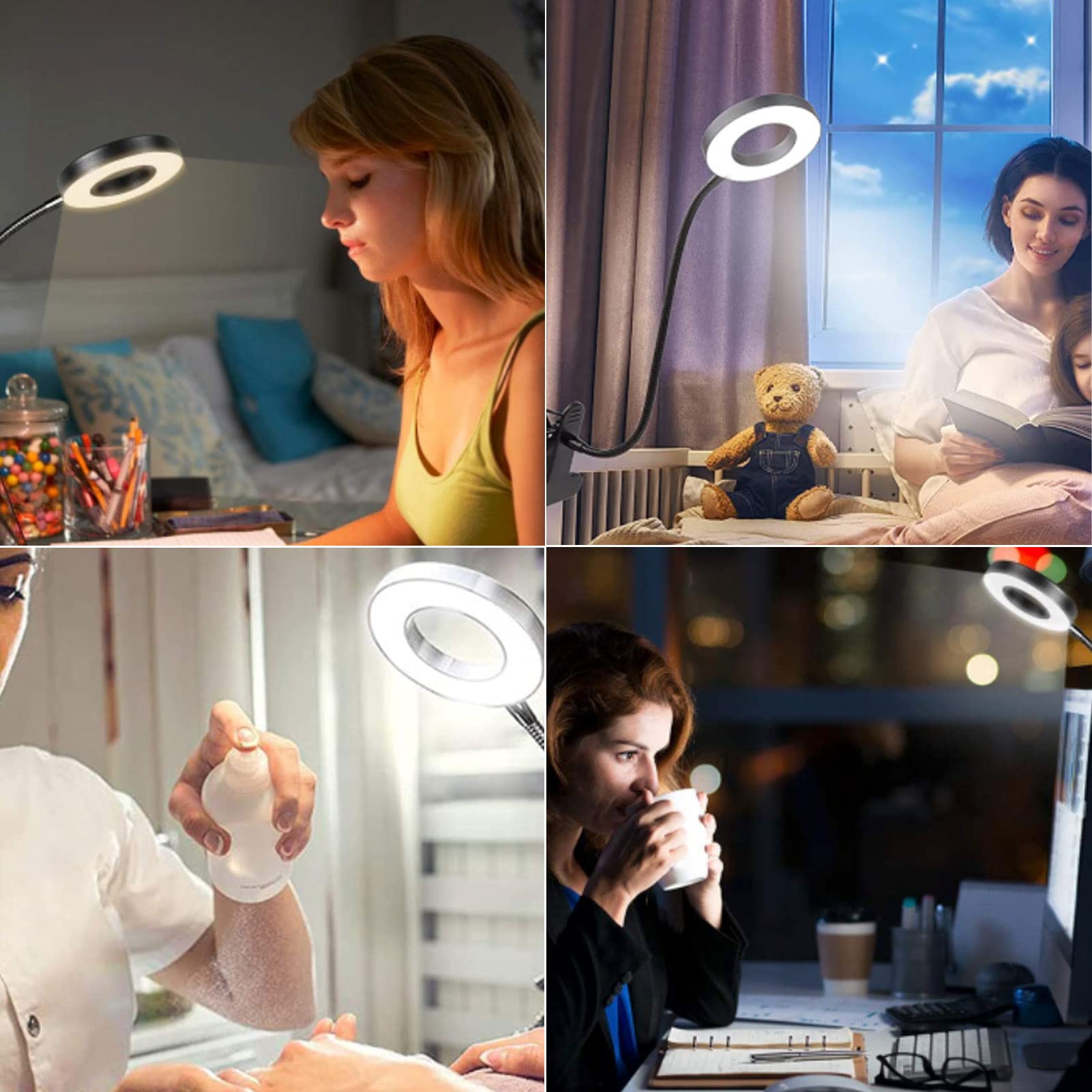 Luxlumin Led Desk Lamp With Clamp For Video Conference Lighting, Usb Light For Laptop Zoom Meetings, Clip On Led Ring Light For