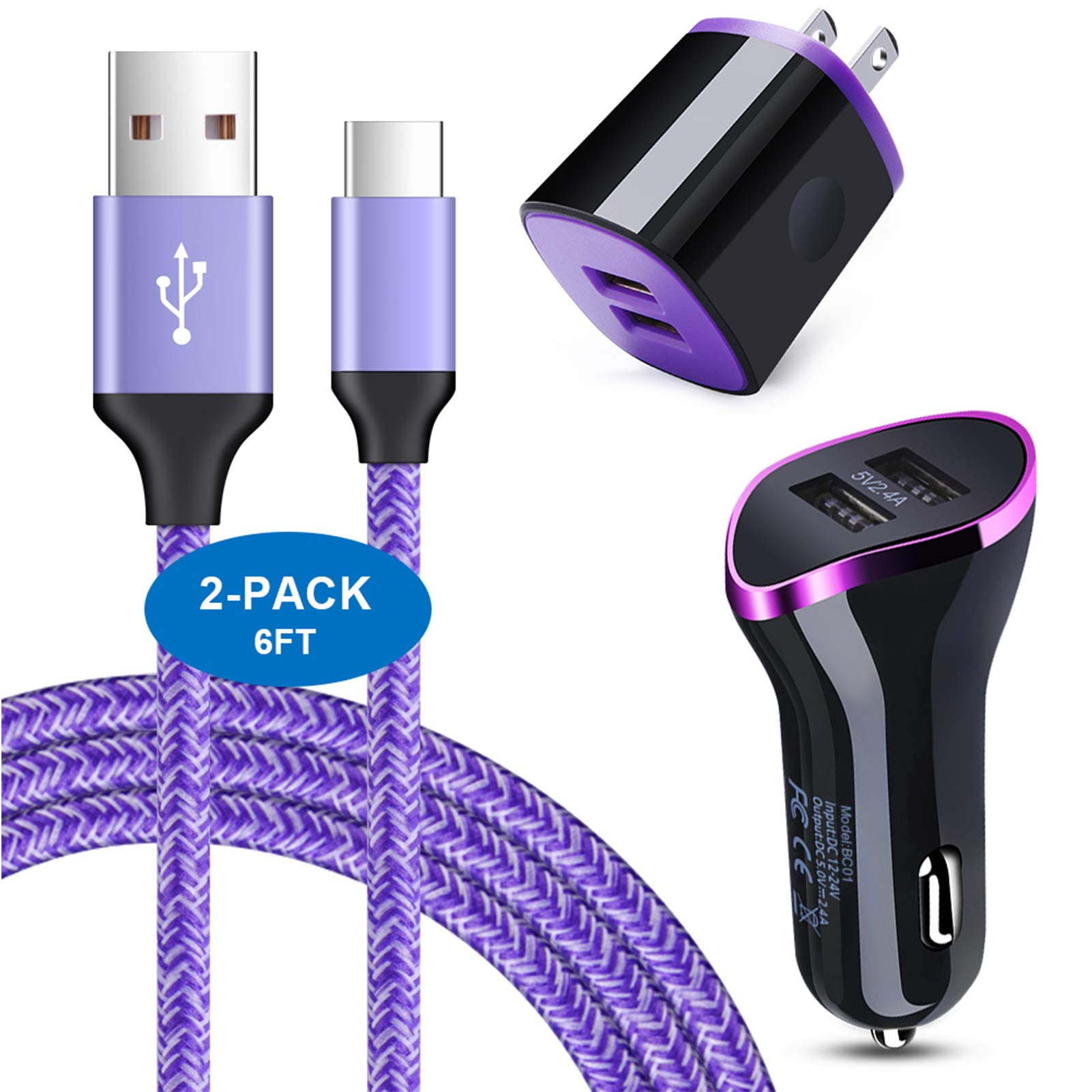 Type C Wall Charger Block Plug Car Charger Adapter+Fast Charging Usb C Cable For Samsung Galaxy S23 S22 S21 Note 20 Ultra S20 Fe