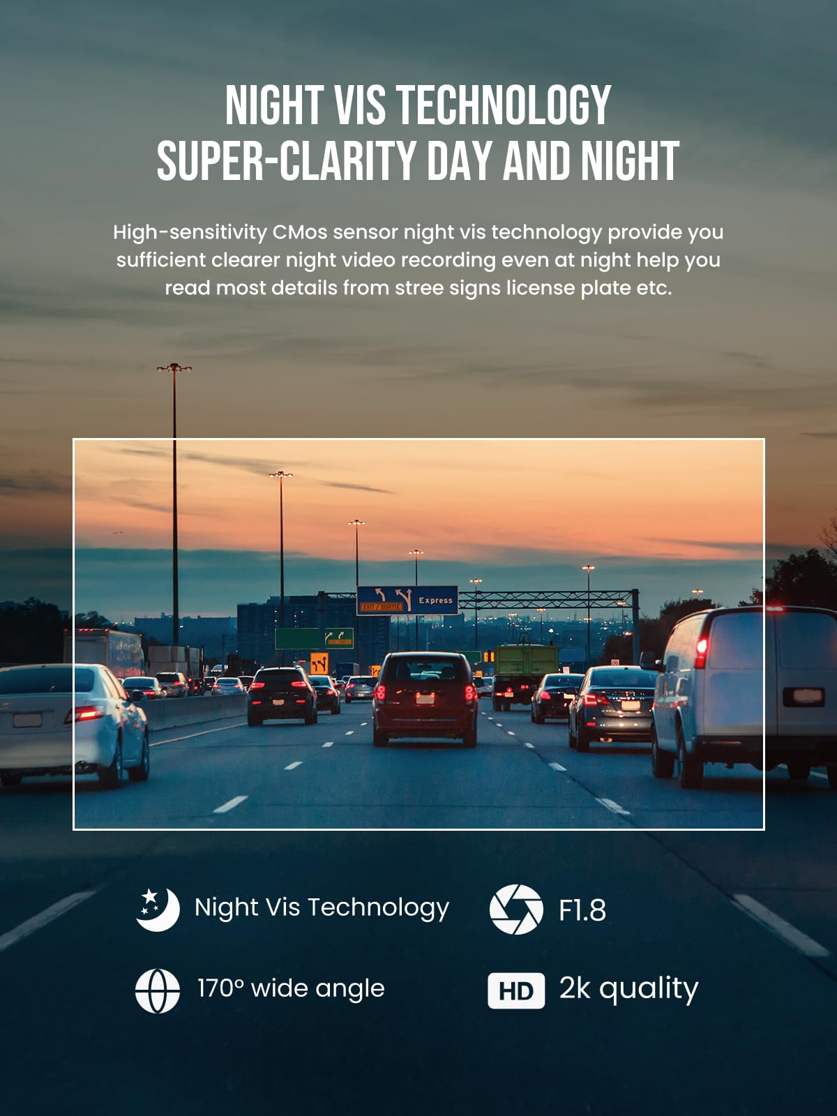 Tvfea Dash Cam Front 1440P,Wi Fi Dash Camera,Dashcam For Cars With 32Gb Sd Card Included,App&Voice Control,Night Vision,170 Angl