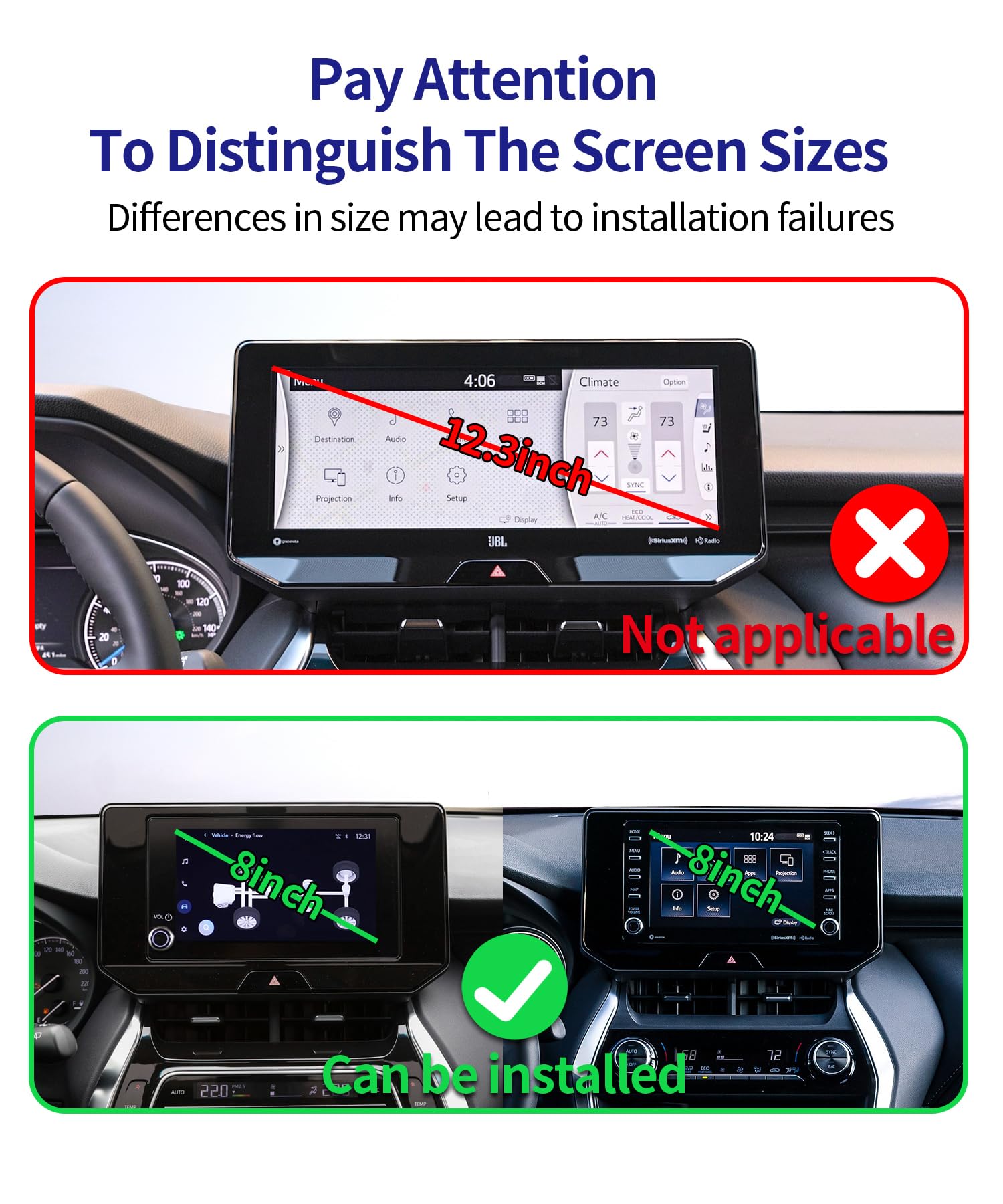 Masergogo Car Phone Holder For 2021-2024 Toyota Venza, 360 Rotation, 8 Inch Screen Fixed Clip, Auto Accessories Navigation Brack