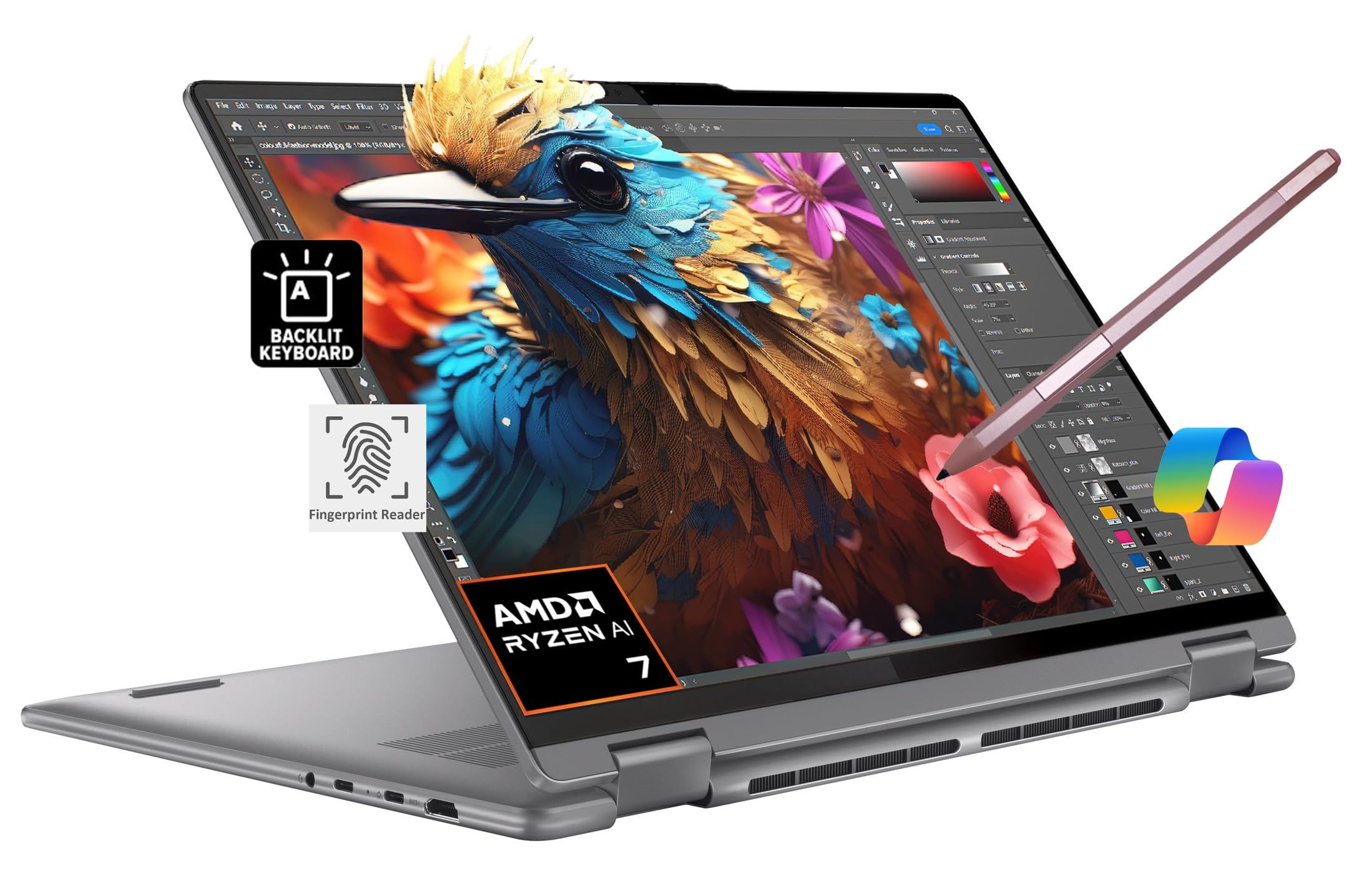 Lenovo Yoga 7 7I 2 In 1 Business Laptop (16'' Fhd+ Touchscreen, Amd Ryzen 7 7735U (Beat I7 1255U), 16Gb Ram, 1Tb Ssd, Ist Precis
