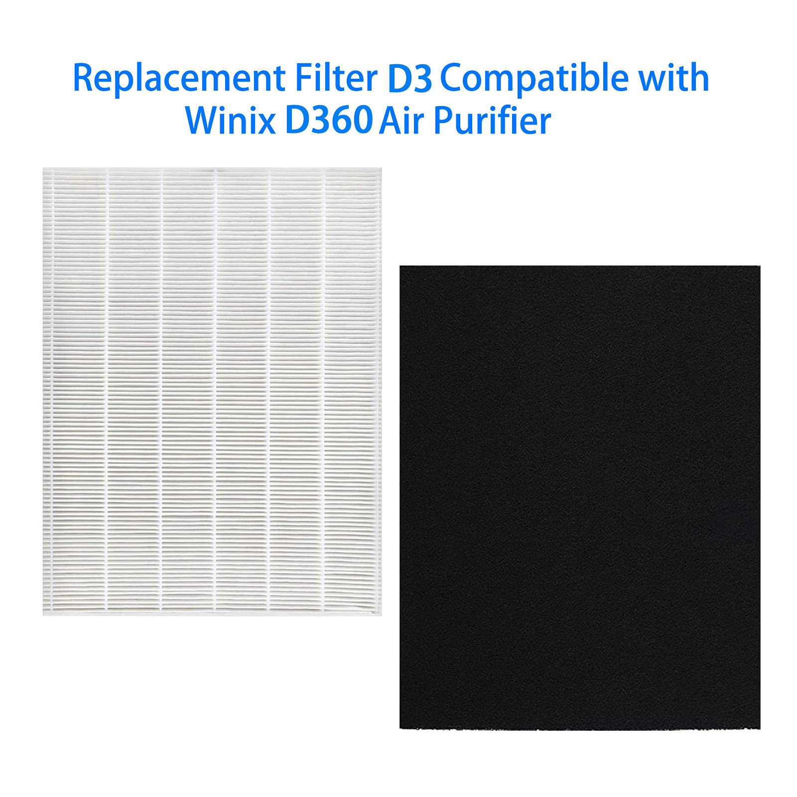 Bibolic D360 Replacement Filter D3 Compatible With Winix D360 Air Purifier, Part Number 1712 0101 02, 4 Pack Activated Carbon Fi