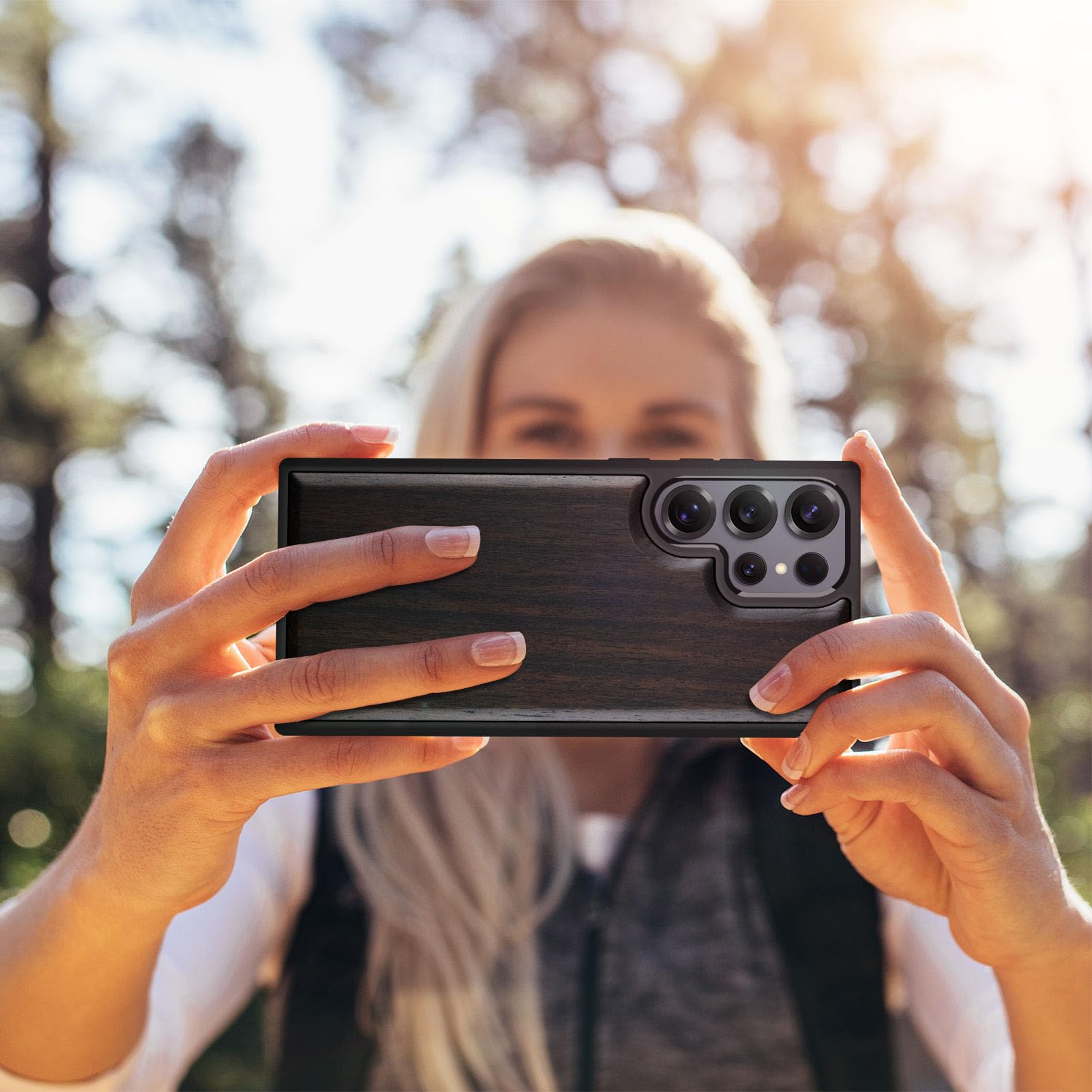 Carveit Magnetic Wooden Case For Samsung Galaxy S25 Ultra Case 2025, Tpu Shockproof Cover & Wood Artisan Engraved, Compatible Wi