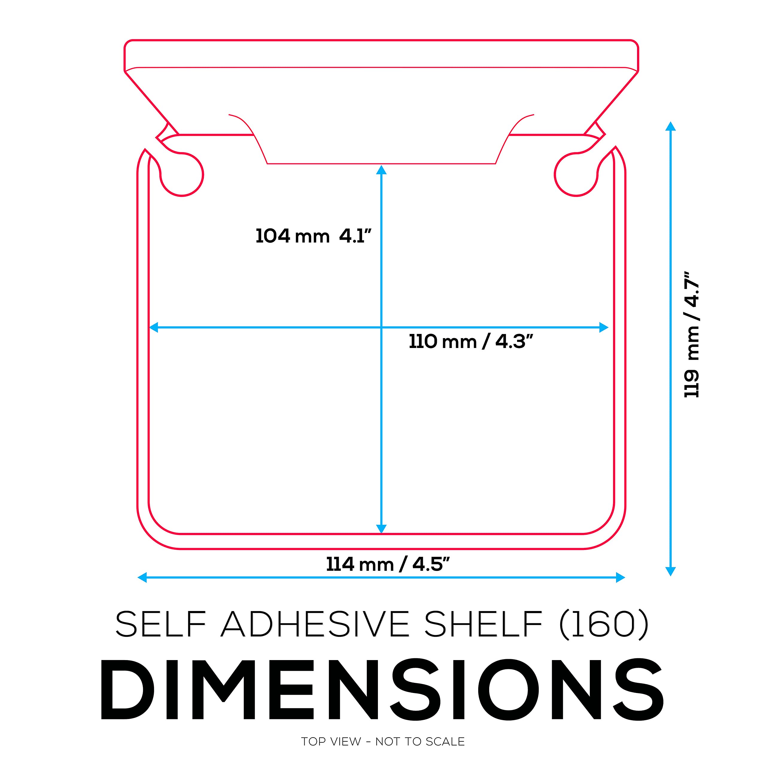 Brainwavz Drill Free Wall Mount Shelf For Security Cameras, Baby Monitors, Speakers & More, Universal Holder, Strong Adheasive,