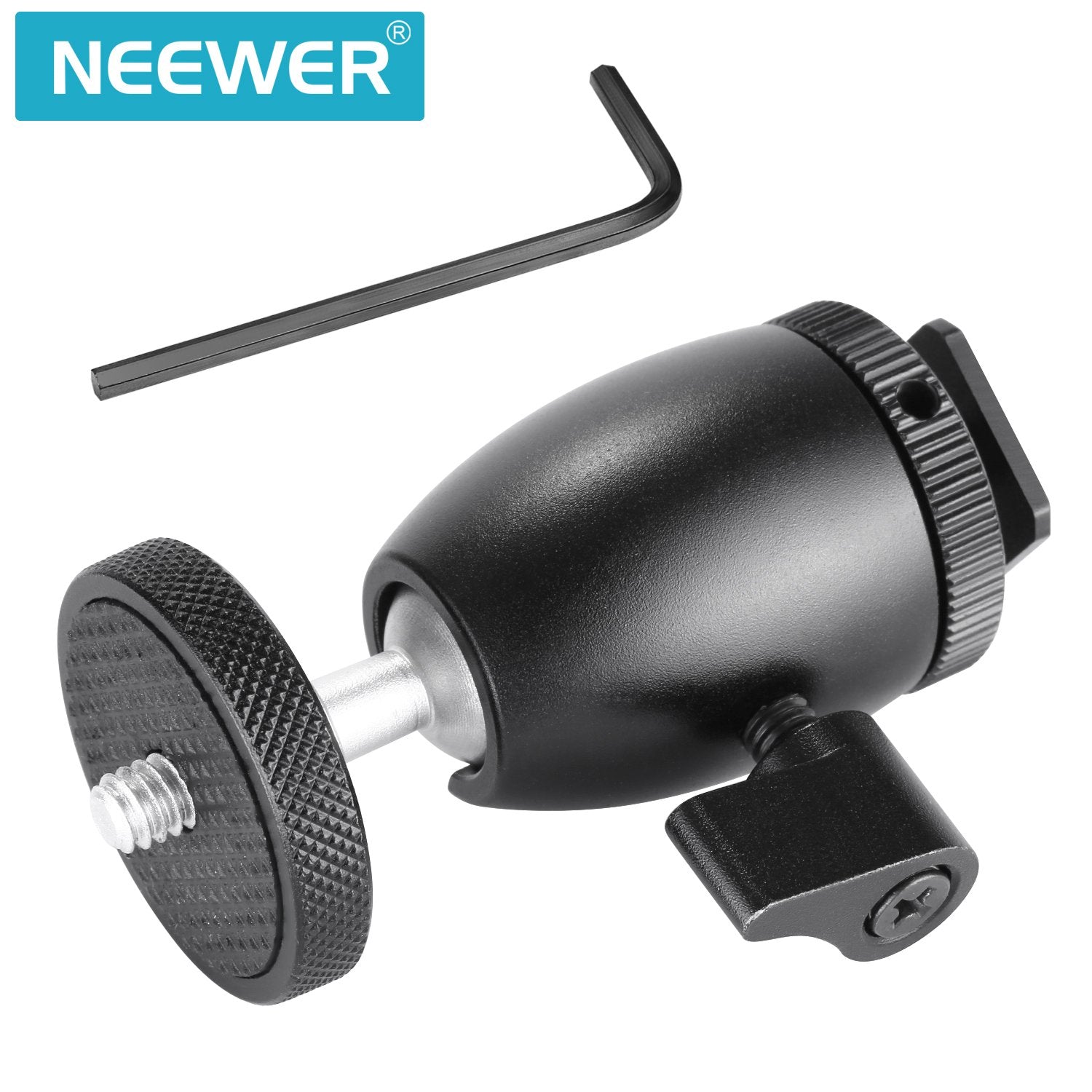Neewer Mini Tripod Ball Head Mount, 1/4 Inch Screw With Phone Holder, Lock And Hot Shoe Mount Adapter Compatible With Compact Ds