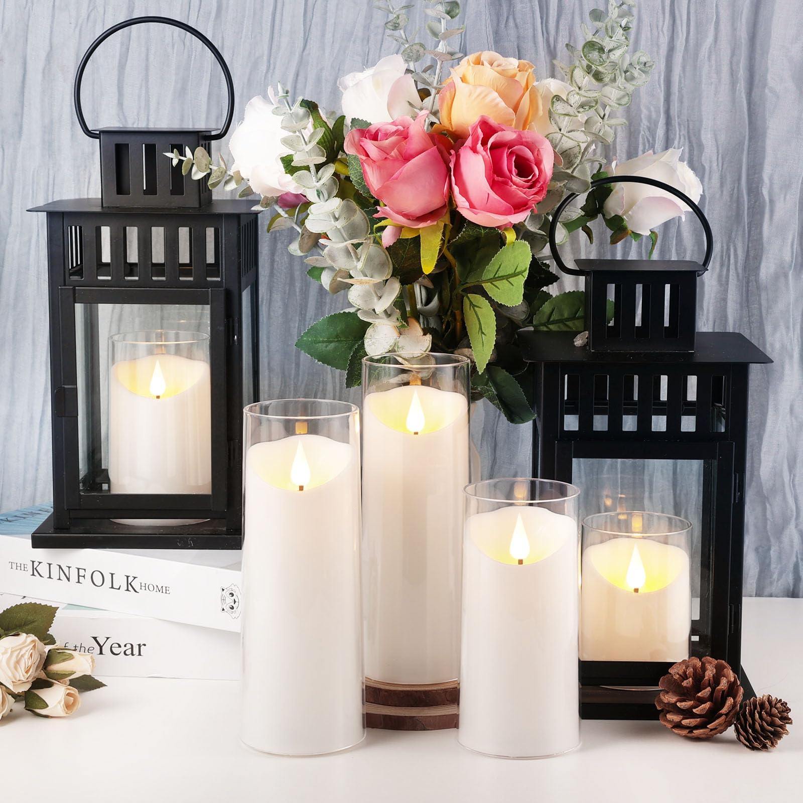 Nurada Flameless Candles: Acrylic Led Pillar Candles Battery Operated With Remote And Timer Candle For Romantic Ambiance And Hom