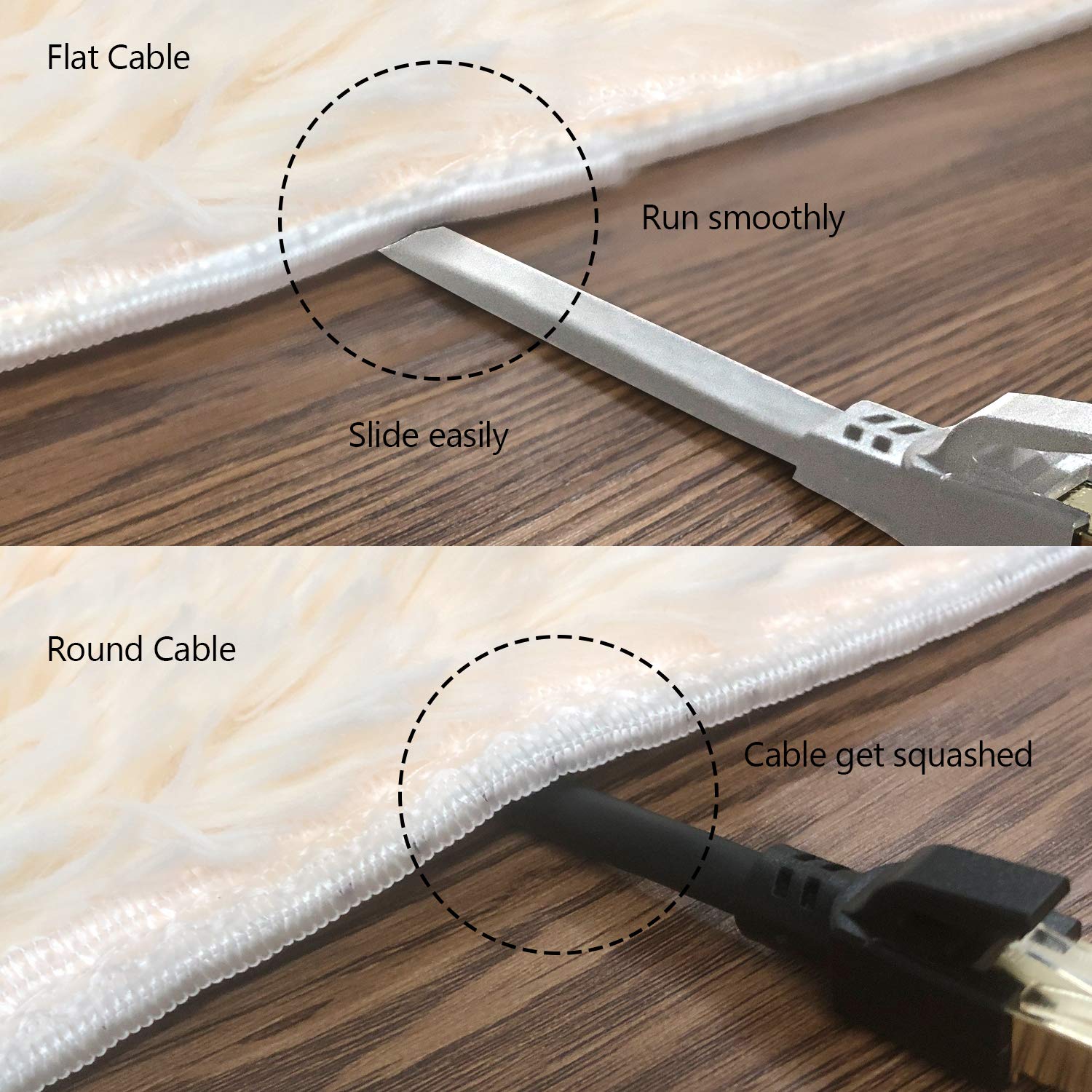 Cat8 Ethernet Cable, Outdoor&Indoor, 10 Ft Heavy Duty High Speed Cat 8 Lan Network Cable, 40Gbps 2000Mhz Rj45 Flat Internet Comp