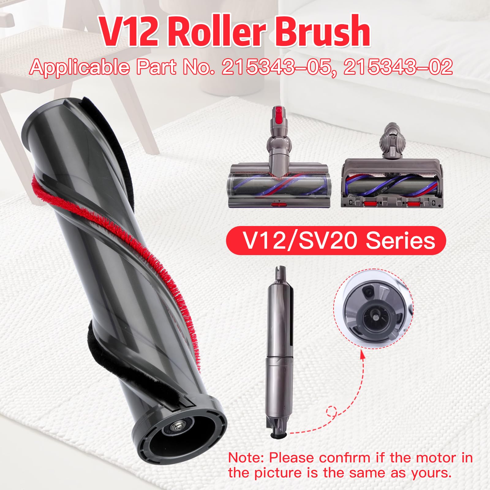 Bicyclestore Soft Roller Brush Replacement Compatible With Dyson Roll Bar Vacuum Attachments Cordless Vacuum Cleaner Head Brushr