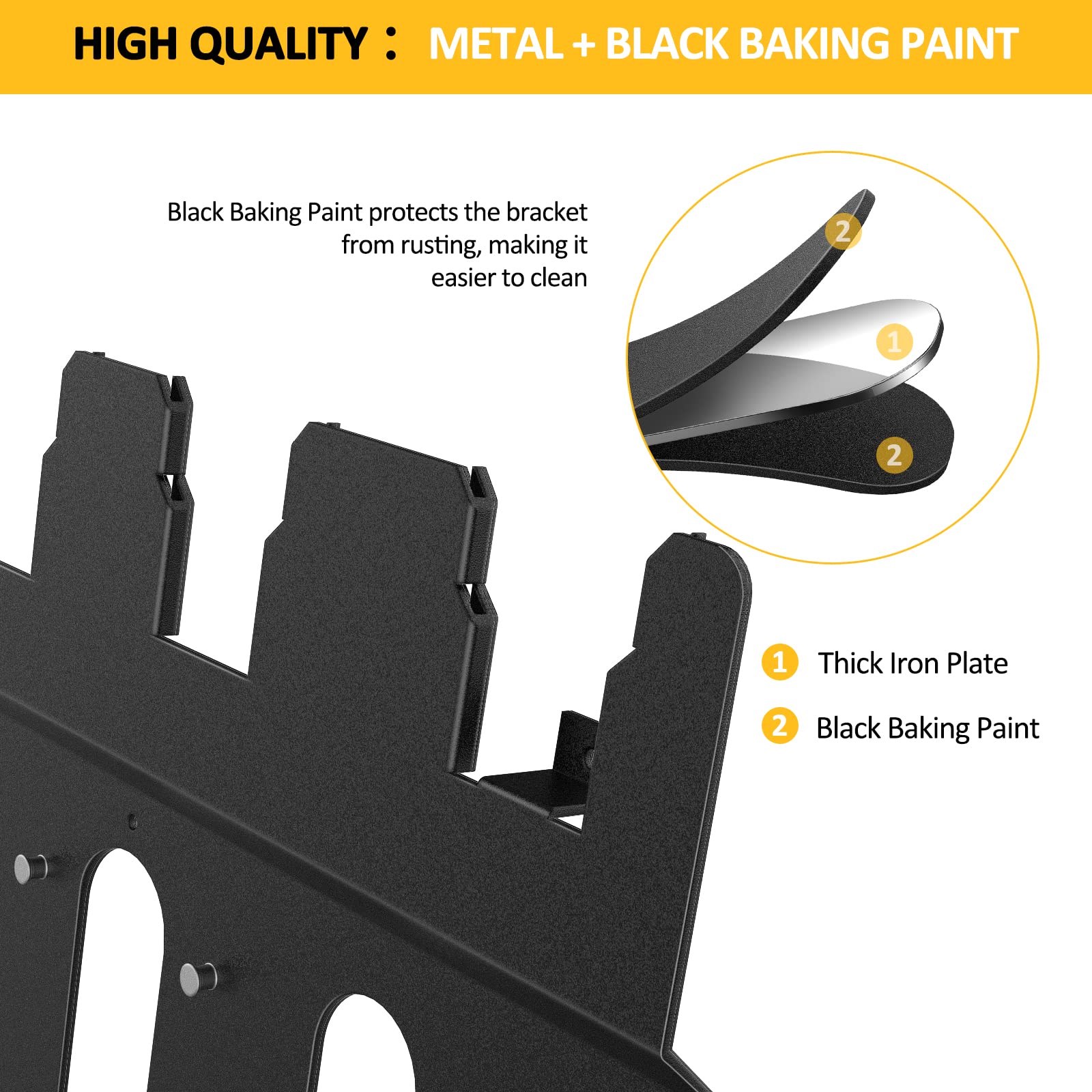 Riuog Wall Mount Bracket For Dewalt Battery And Dcb112 Charger, Metal Black Rugged 4 Battery Holder And Charger Holder For Tool