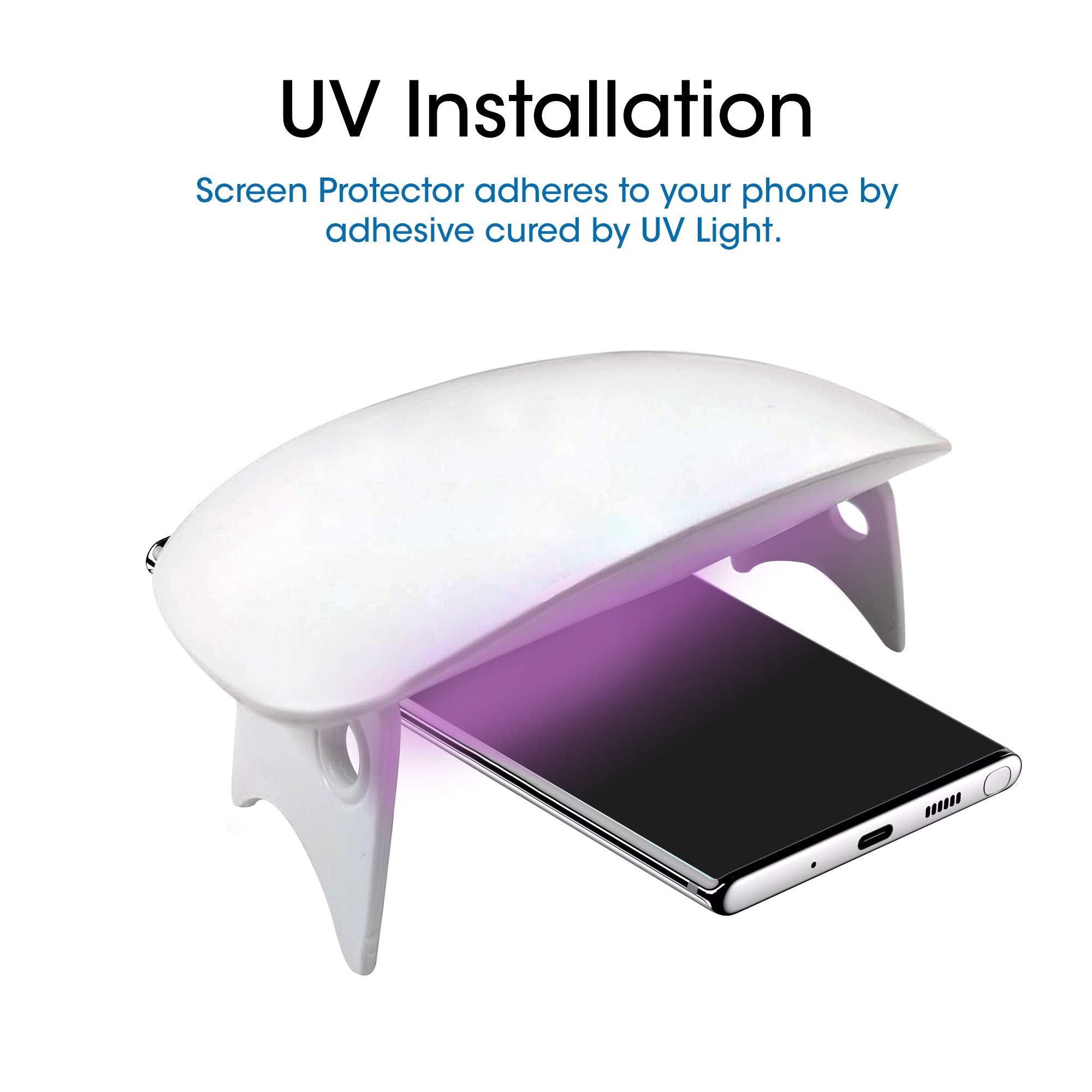 Amfilm Ultra Glass Screen Protector For Samsung Galaxy Note 10 Plus, Uv Gel Application, Compatible With Ultrasonic Fingerprint