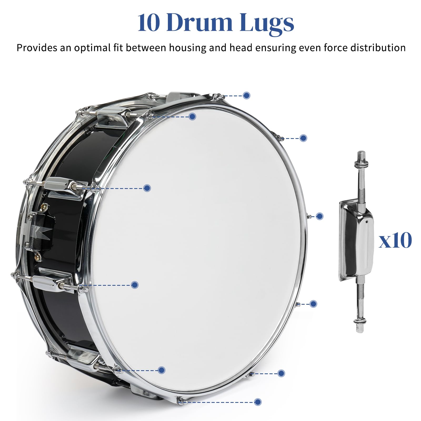 Ktaxon 14 X 5.5 Inches Snare Drum Set, Marching Snare Drum Kit For Students Beginners, Comes With Stand Sticks, Key, Bag, Mute P