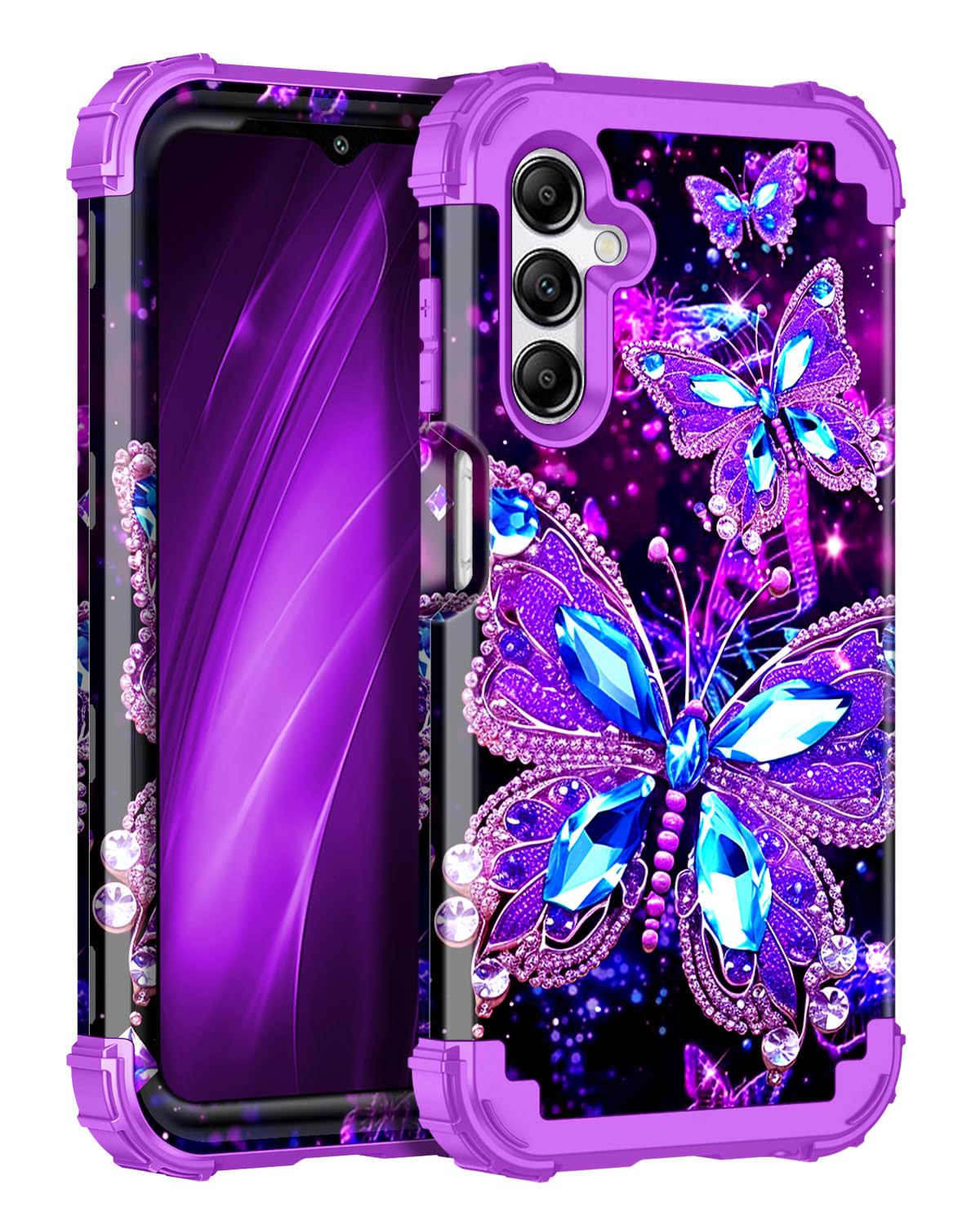 Hekodonk for Galaxy A15 5G Case,Three Layer Heavy Duty Shockproof Protection Hard Plastic+Soft Silicone Full Body Drop Protectiv