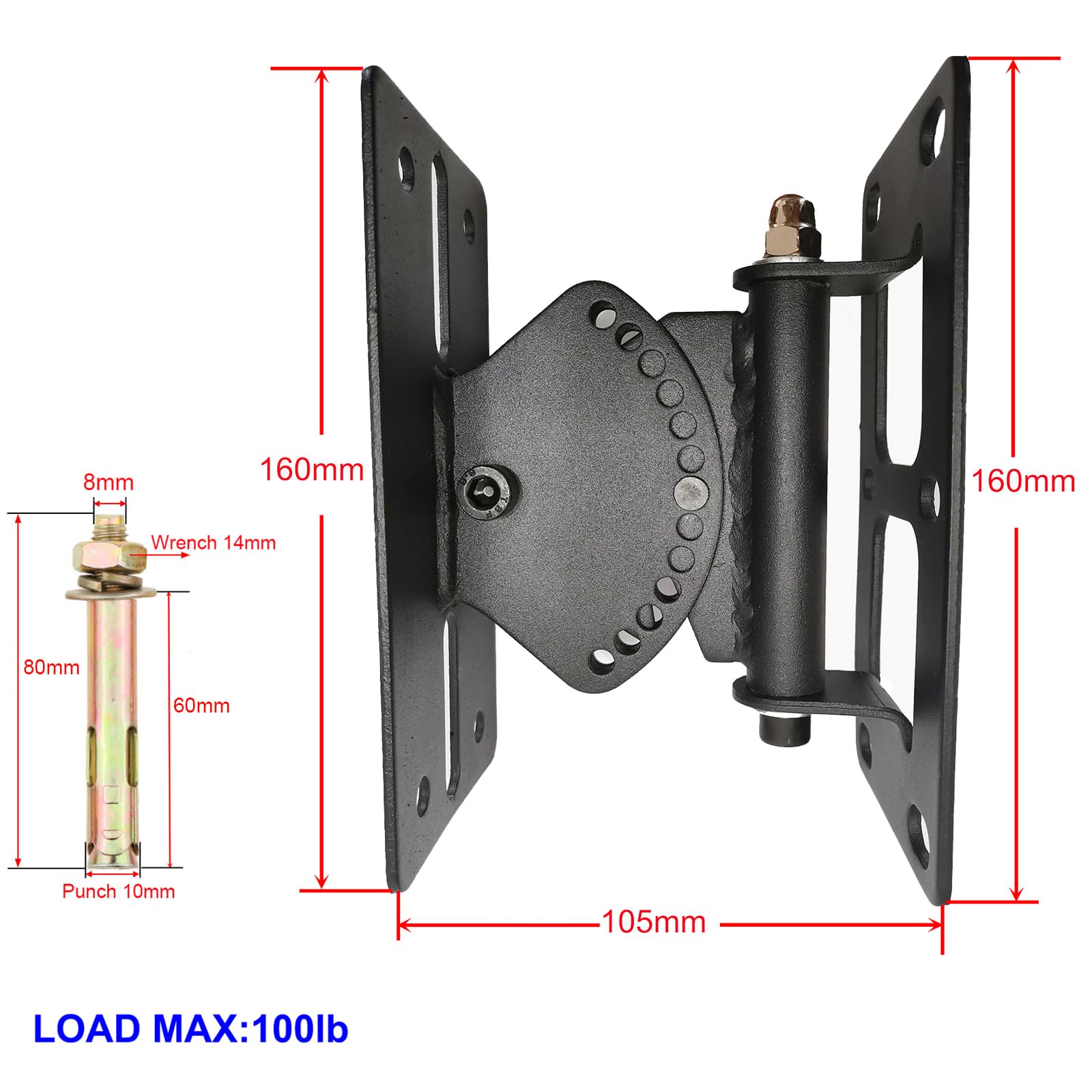 Howonder My 23 Heavy Duty Speaker Wall Mounts,Hold Up To 100Lbs, Speaker Wall Mount Bracket Design For Large Speakers Or Column