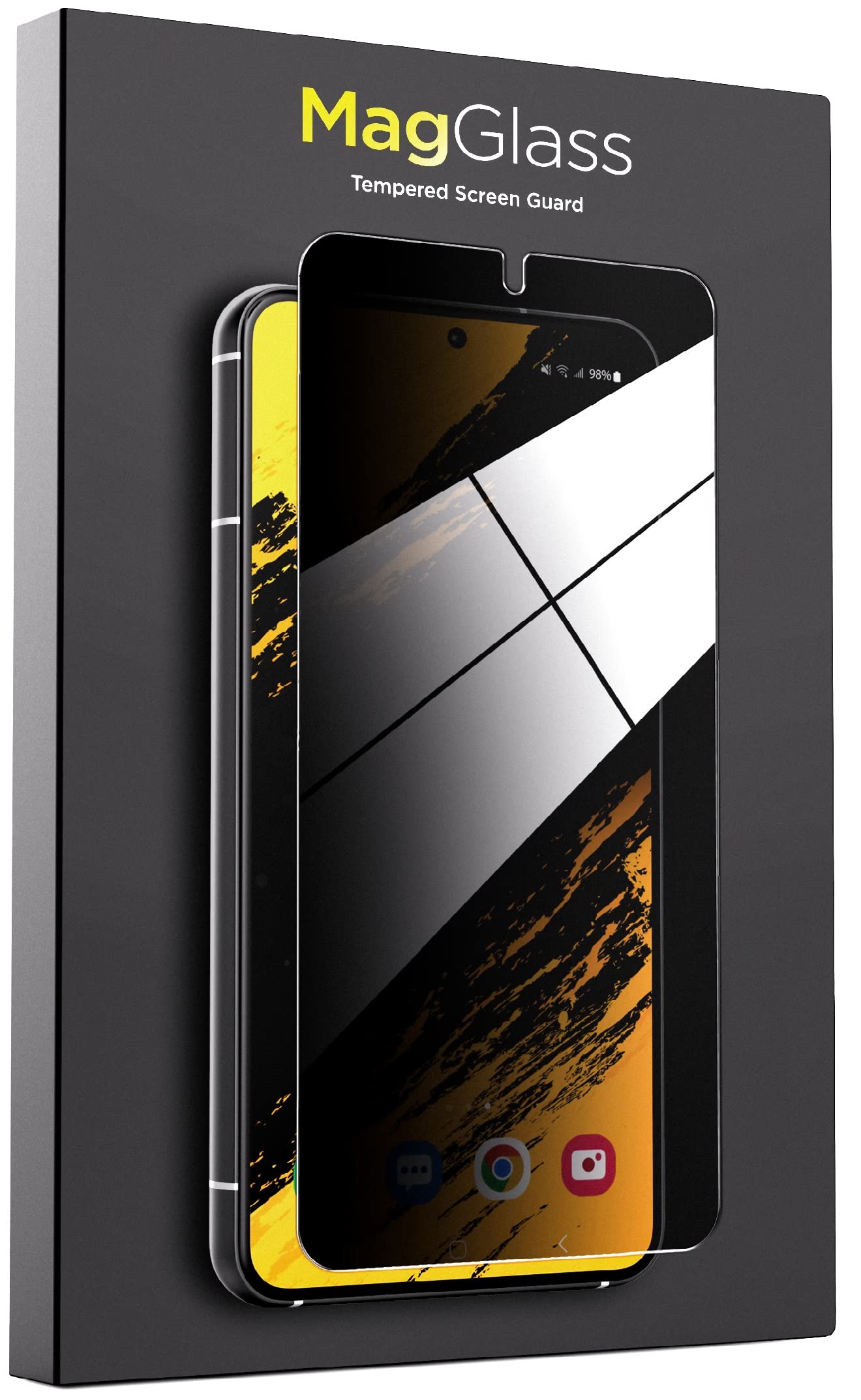 magglass Designed for Samsung Galaxy S23 Privacy Screen Protector, Anti Spy Tempered Glass (Fingerprint Compatible)