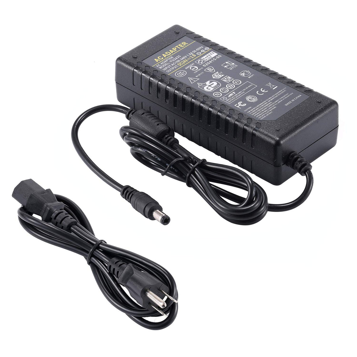 Coolm 24V 2.5A Power Supply Ac Dc 24V 2.5A Power Adapter Ac/Dc 60W Transformers Cord 5.5 X 2.5Mm Dc Plug Jack Connector 2.4A Com