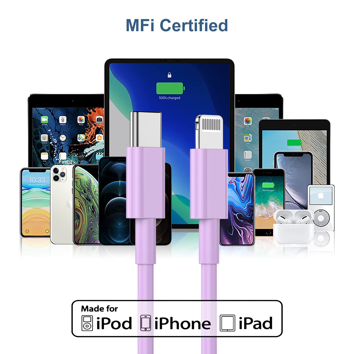 6Ft Iphone Charger Usb C Lightning Cable,Usbc To Lightning Fast Charging Cord For Iphone 13 12 Charger Cable 6 Ft?Apple Mfi Cert