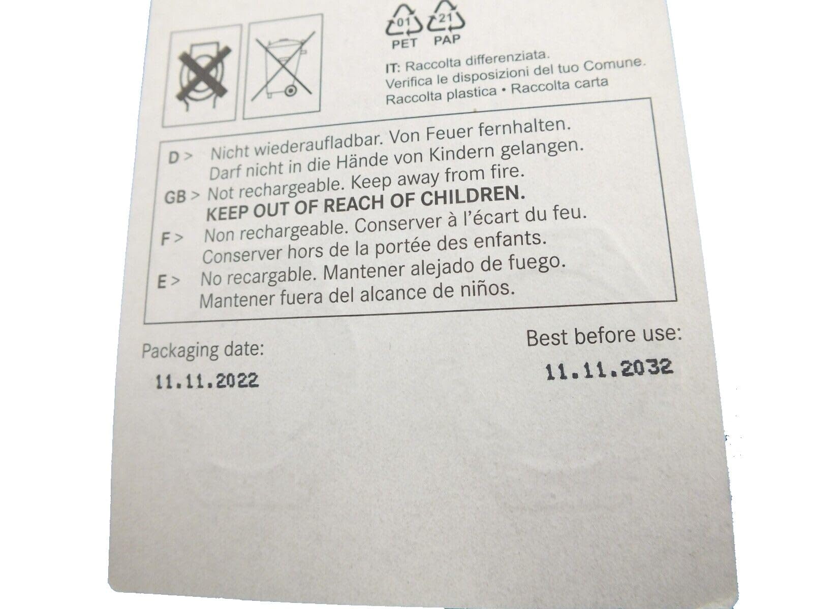 Mercedes Benz Remote Key Battery Keyless Entry Genuine Original 0000388 (2Pcs)