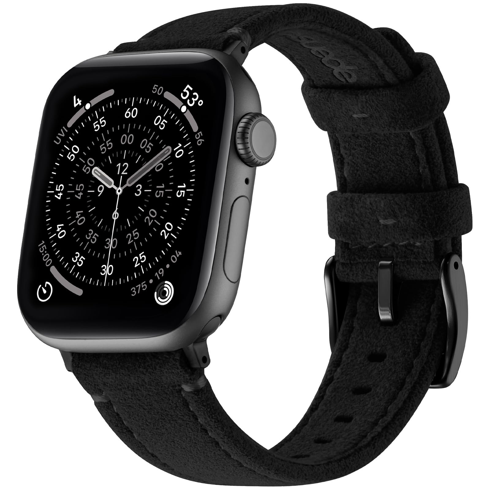 Bandletic Suede Leather Band Compatible with Apple Watch Bands for Women 40mm 38mm 41mm 42mm, Slim Soft Comfortable Breathable R