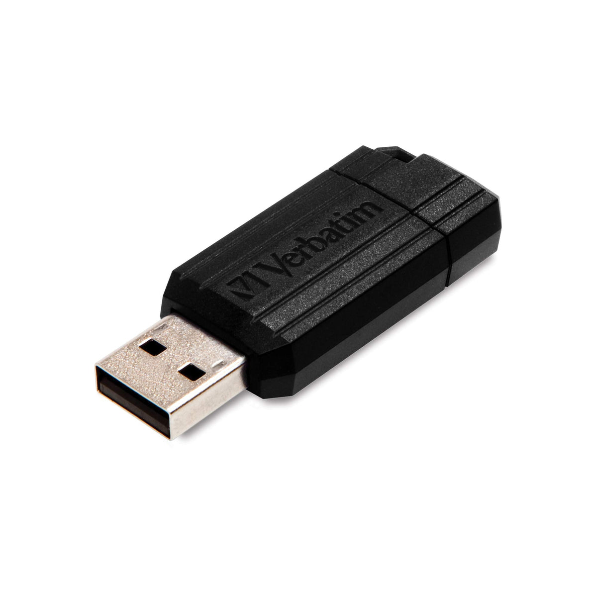 Verbatim 32Gb Pinstripe Usb 2.0 Flash Drive Retractable Thumb Drive   Black