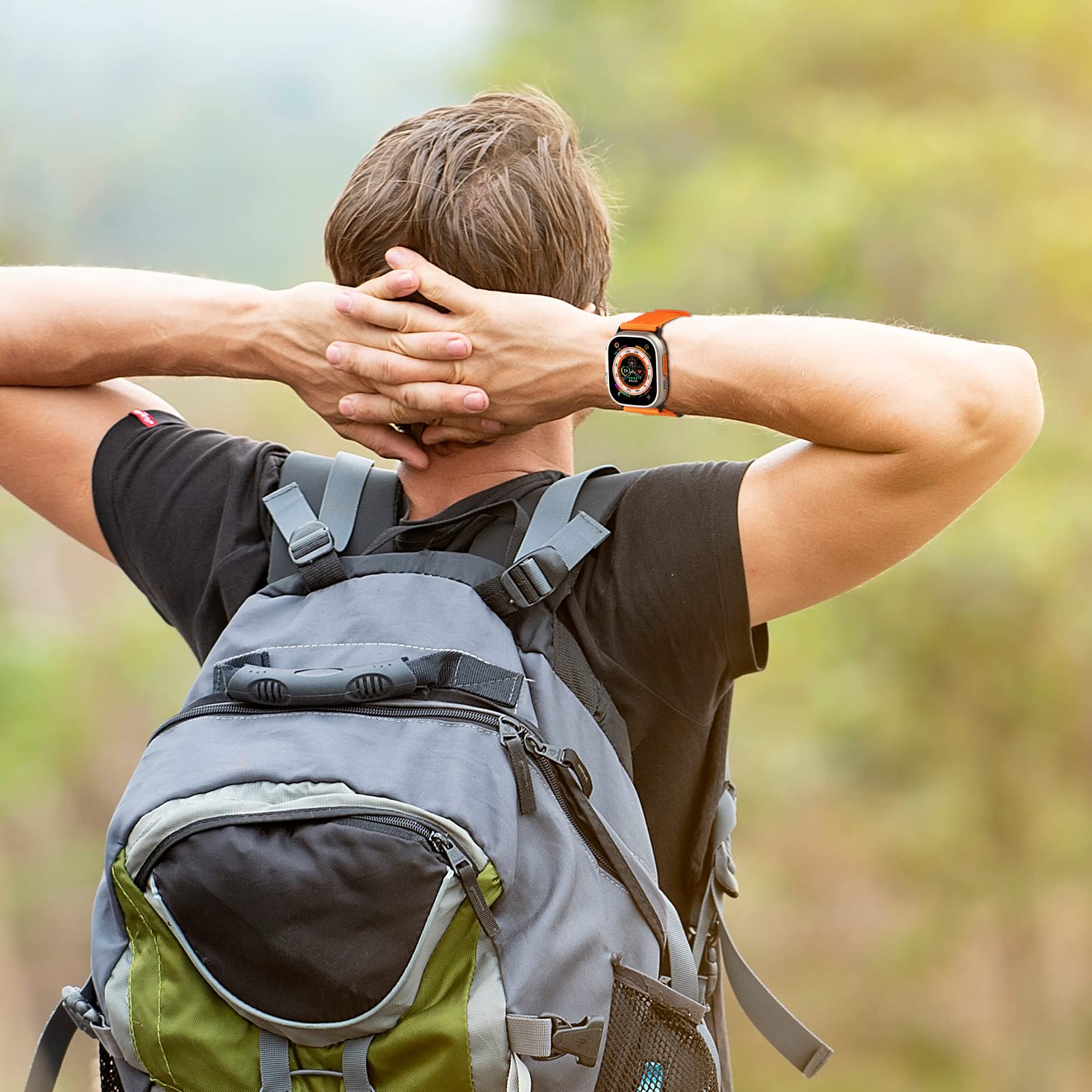 Rugged Nylon Band For Apple Watch Ultra Band 49Mm 45Mm 44Mm 42Mm,Soft Sport Loop Adjustable Wristbands Replacement Strap For App