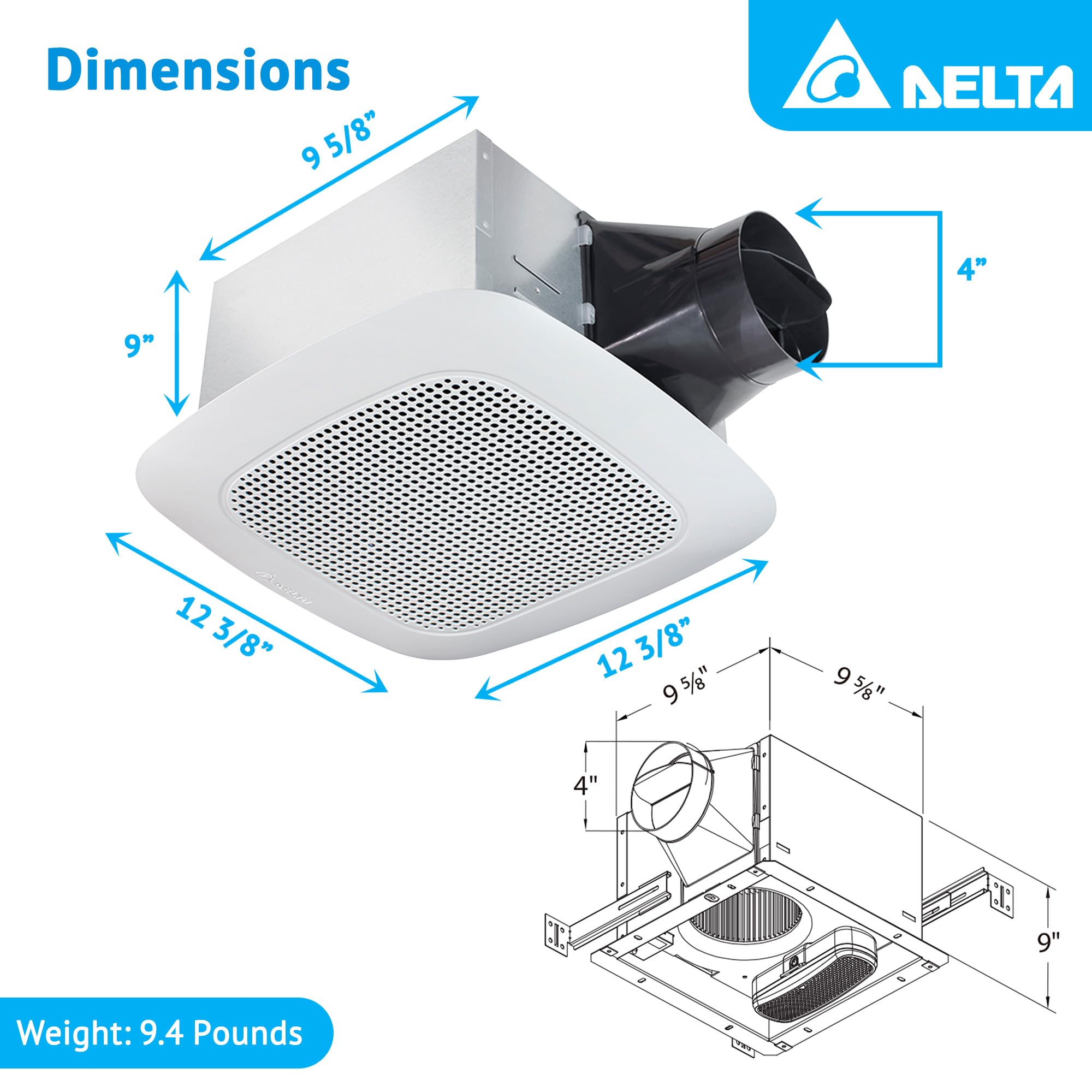 Delta Breez Signature Ceiling Exhaust Bathroom Fan 110 Cfm Energy Efficient Quiet Operation Brushless Motor With Bluetooth Stere