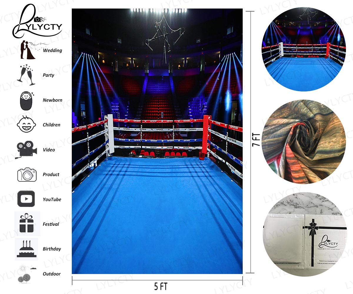 Lylycty 5X7Ft Boys Birthday Party Photography Backdrop Boxing Ring Background For Children Men Portrait Birthday Party Banner Ph