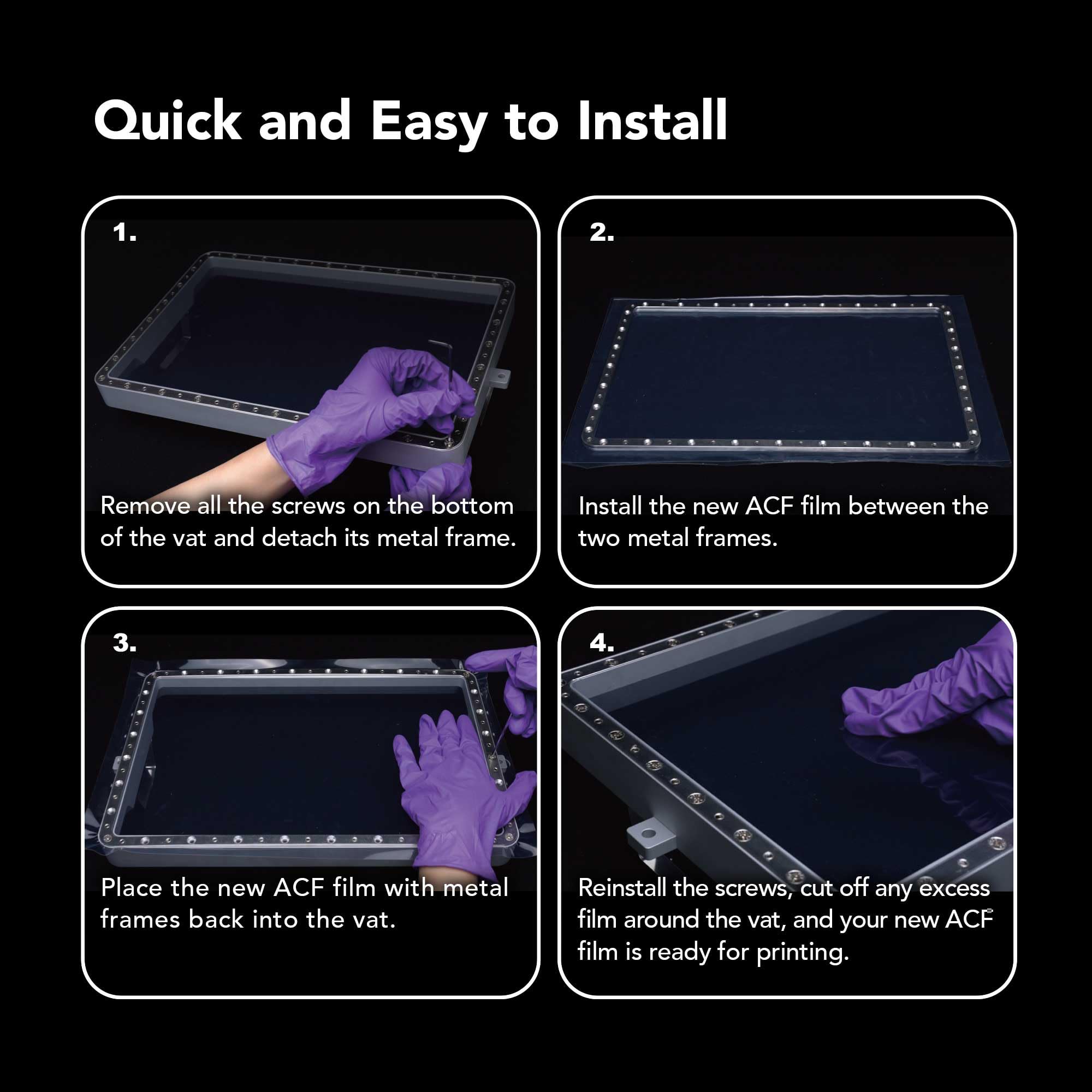 Phrozen 3Pcs Acf Film, High Durability Dual Surfaces, Less Peeling Force Compatible With Sonic Mega 8K (290 * 450 Mm)