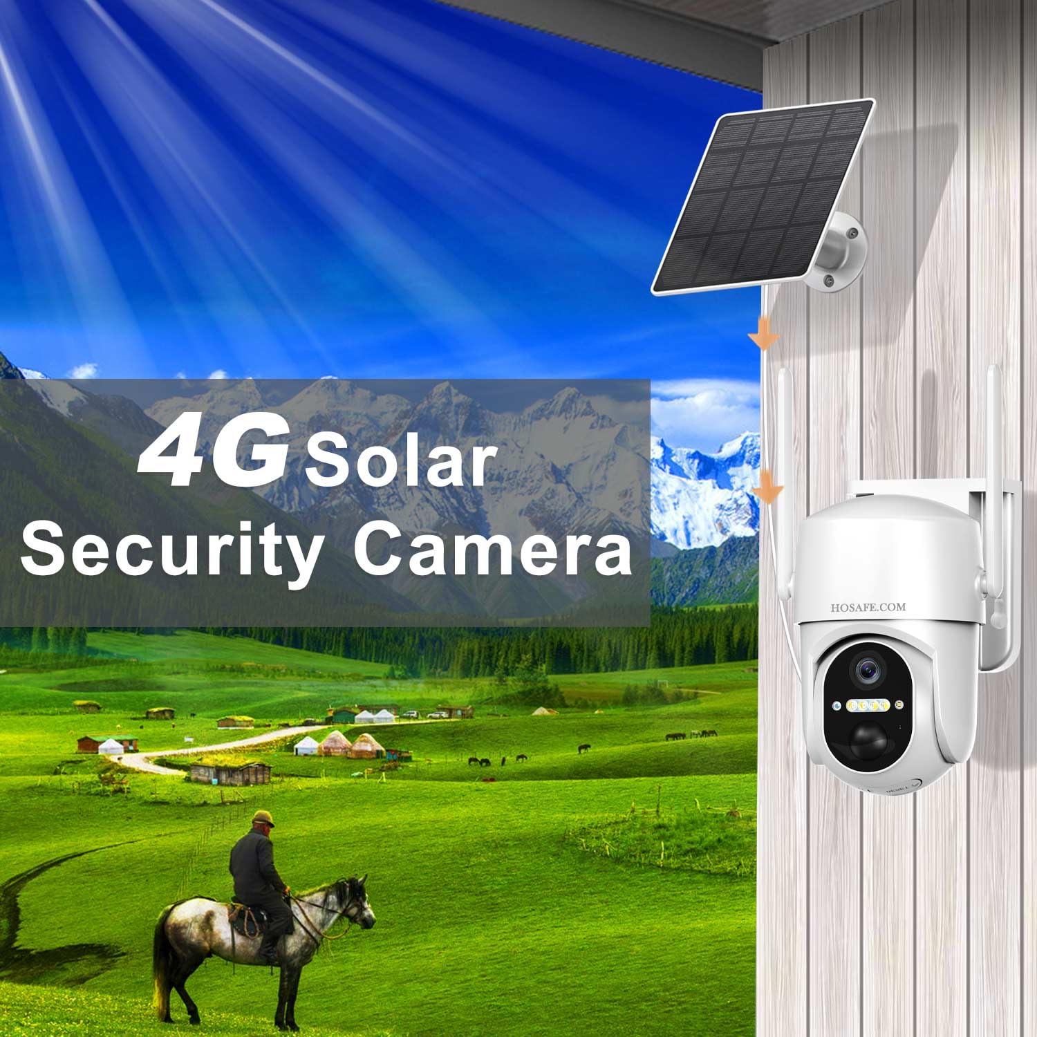 4G Lte Cellular Security Camera No Internet Needed, No Wifi Security Camera Outdoor Wireless, Wireless Security Camera Outdoor With Sim Card, 360 Ptz, Human Sensor, Sd/Cloud, 2 Way Talk, Ip66