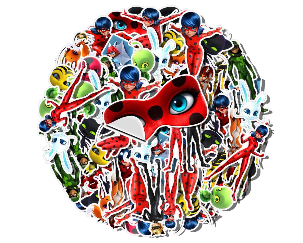 20 Pcs Miraculous Ladybug Stickers, Cartoon Vinyl Decals For Case, Phone, Laptop, Computer, Water Bottles, Luggage, Gift Bag, Pa