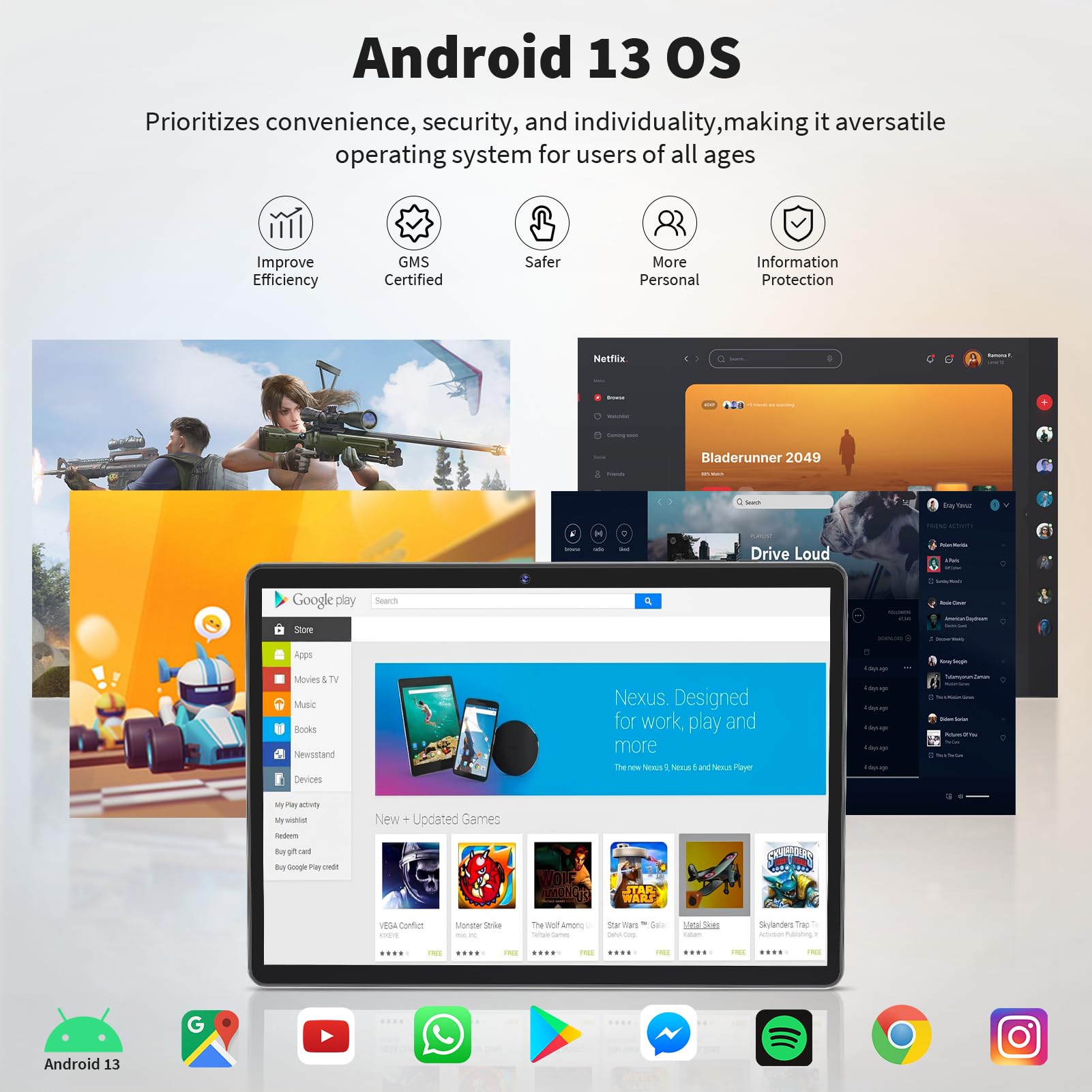 Android Tablet With Keyboard, Android 13 Tablet, 12(6+6)Gb+128Gb, 1Tb Expand, 2 In 1 Tablet, 10 Inch Tablet With Case, Mouse, St