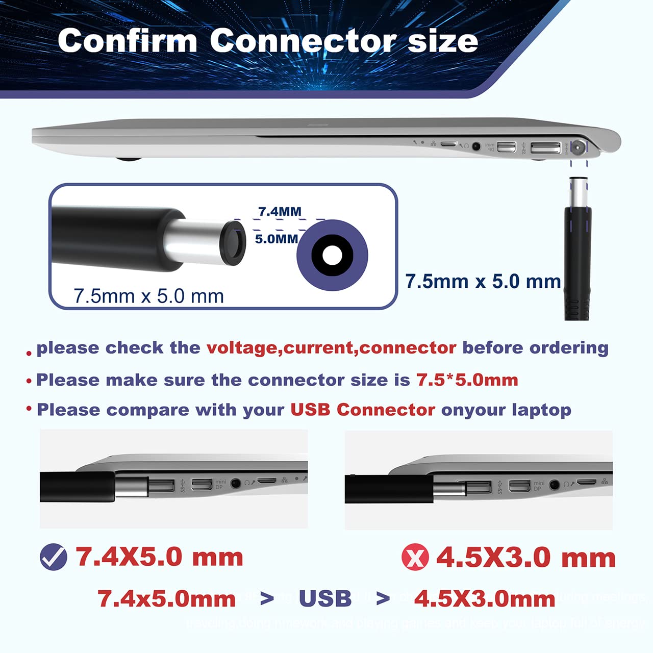 90W Laptop Charger For Dell Latitude E6430 E6440 E6410 E6420 E6230 E6330 E6400 E6500 E6520 E6530 E6510 E7250 E7440, Precision M2